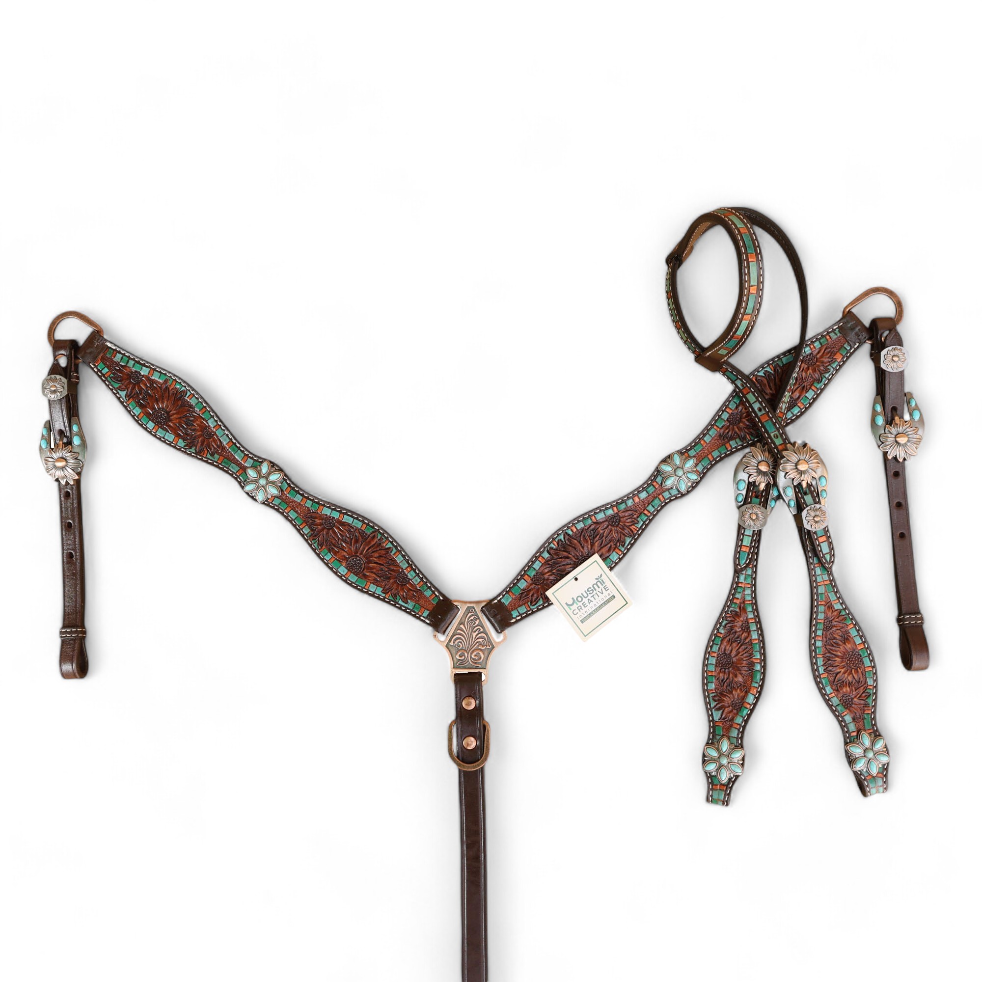Western Leather Headstall Tack Set (HSBM 114284) - Image 2