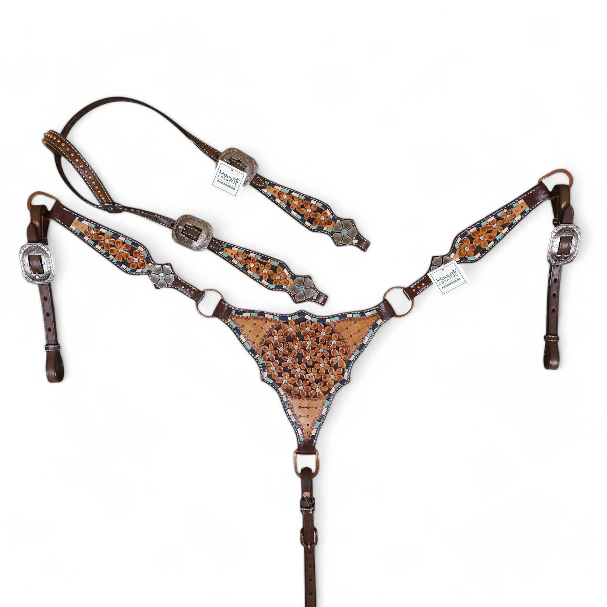 Western Leather Headstall Tack Set (HSBM 114305)