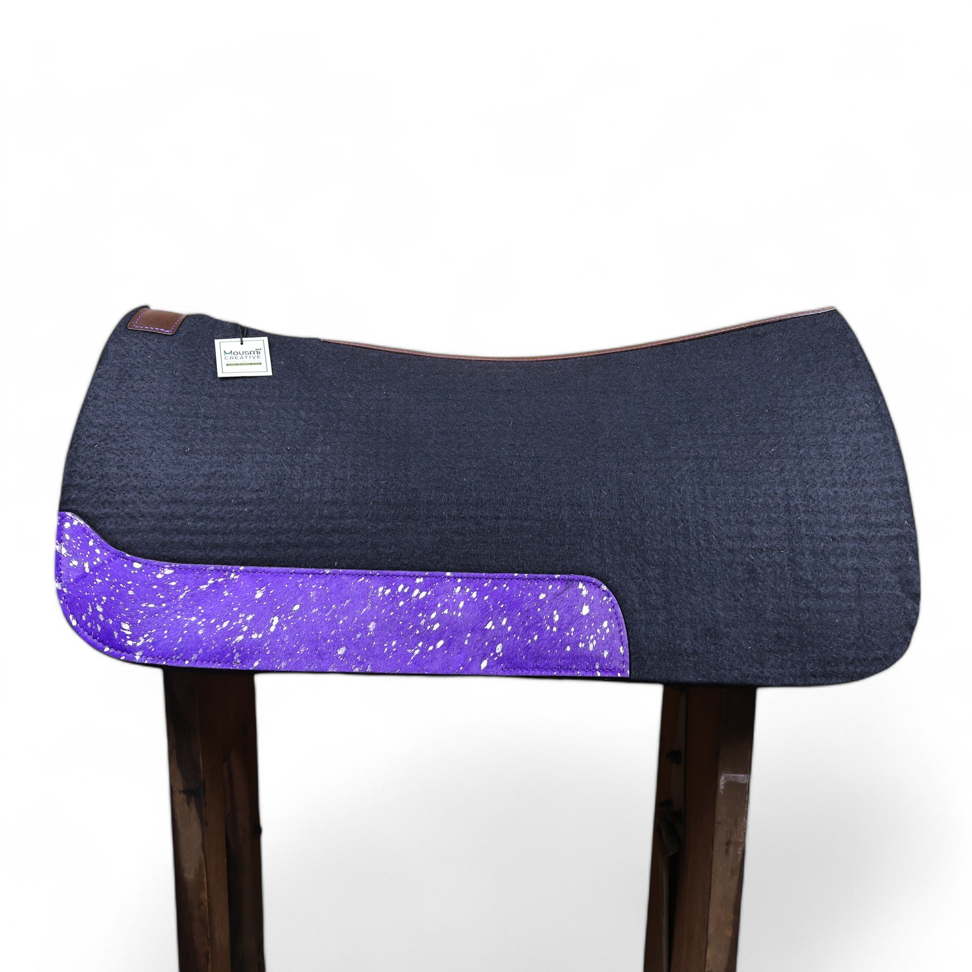 Acid Wash Leather Patch Felt Saddle Pad (SDM 114124) - Image 2