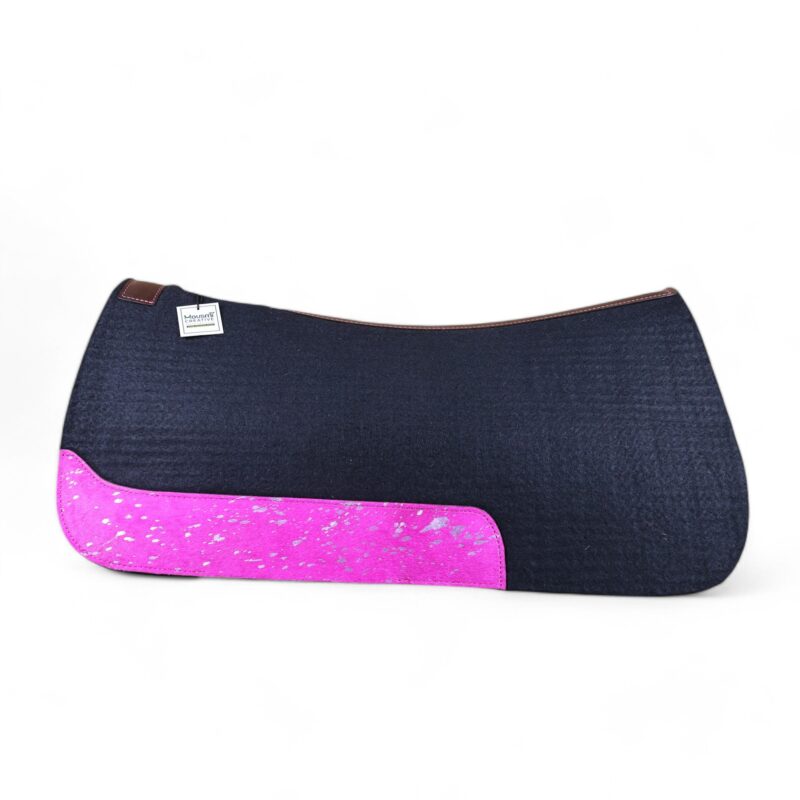 Acid Wash Leather Patch Felt Saddle Pad (SDM 114126)