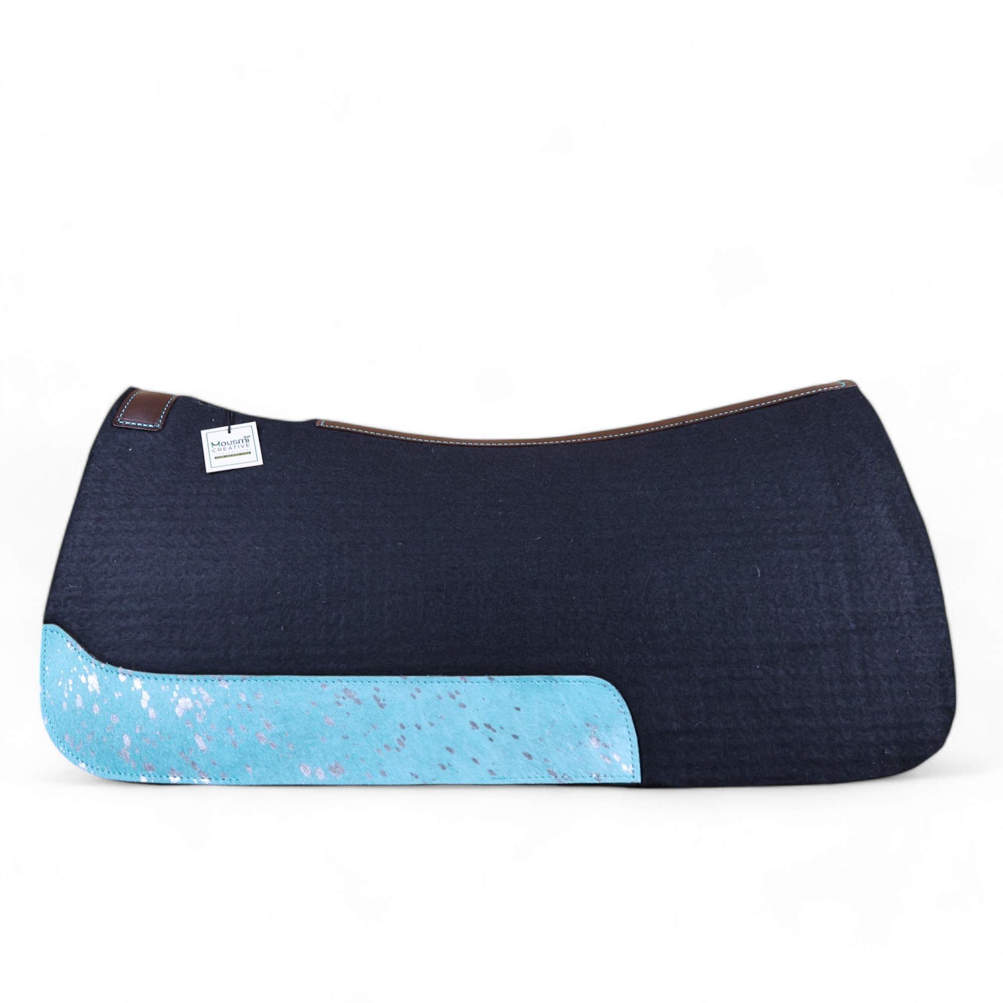 Acid Wash Leather Patch Felt Saddle Pad (SDM 114128)