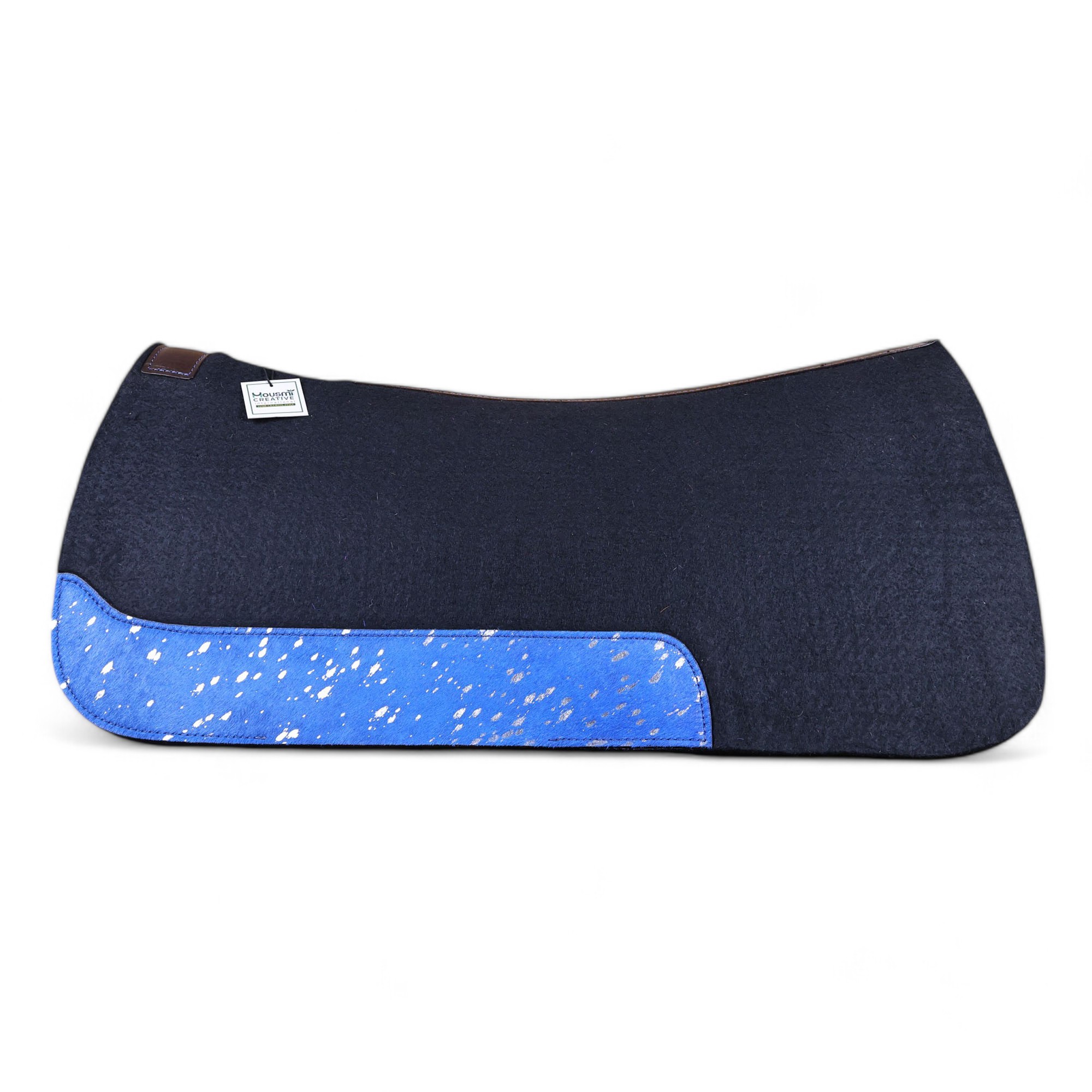 Acid Wash Leather Patch Felt Saddle Pad (SDM 114130)