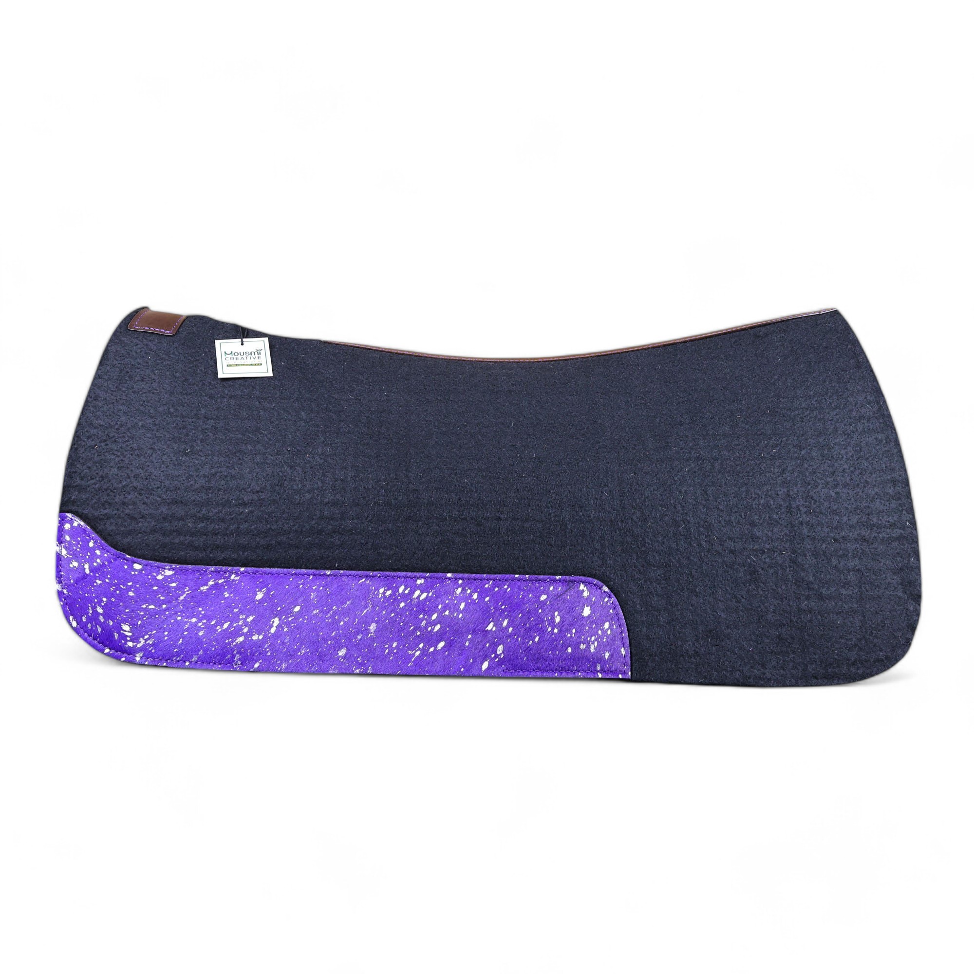 Acid Wash Leather Patch Felt Saddle Pad (SDM 114124)