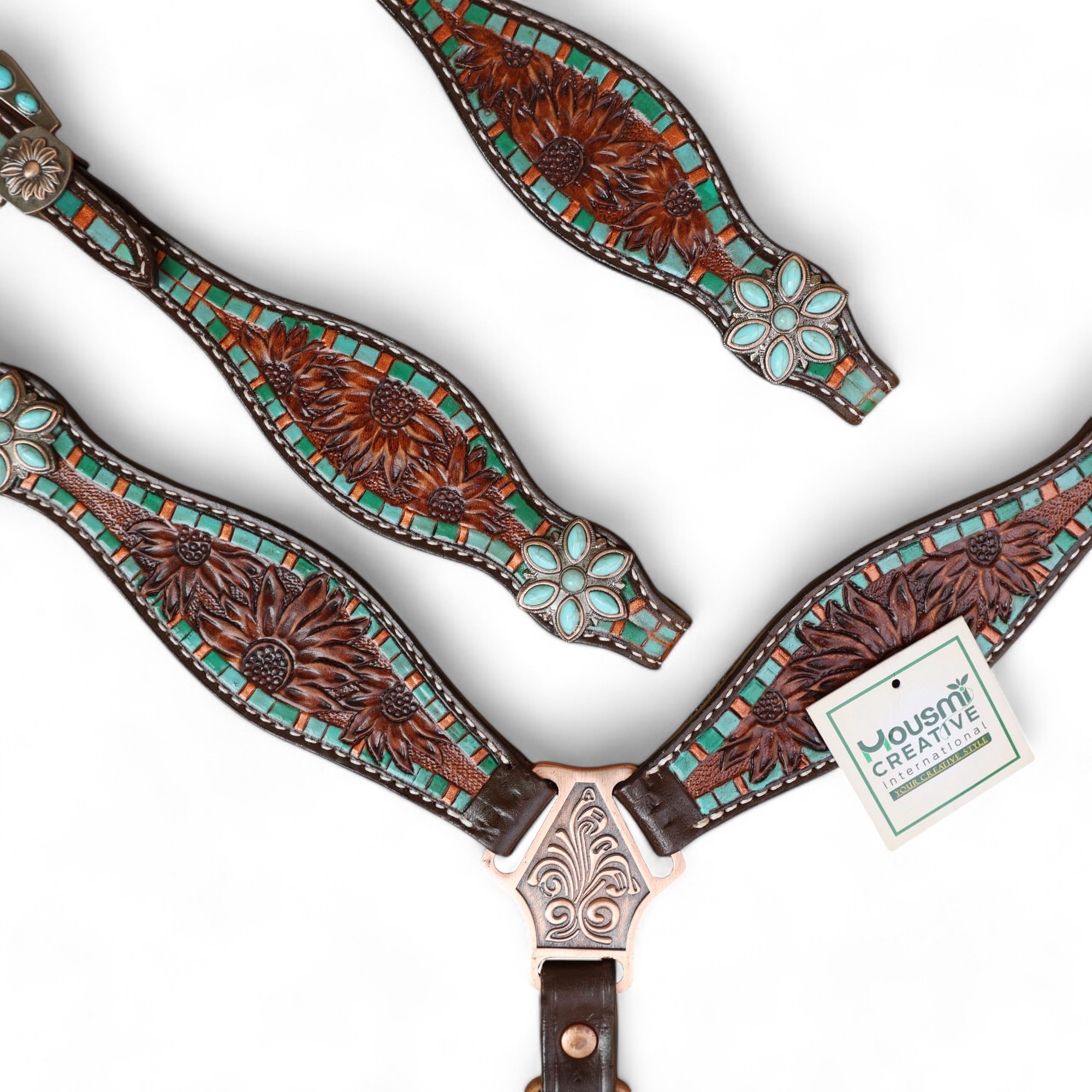 Western Leather Headstall Tack Set (HSBM 114284) - Image 4