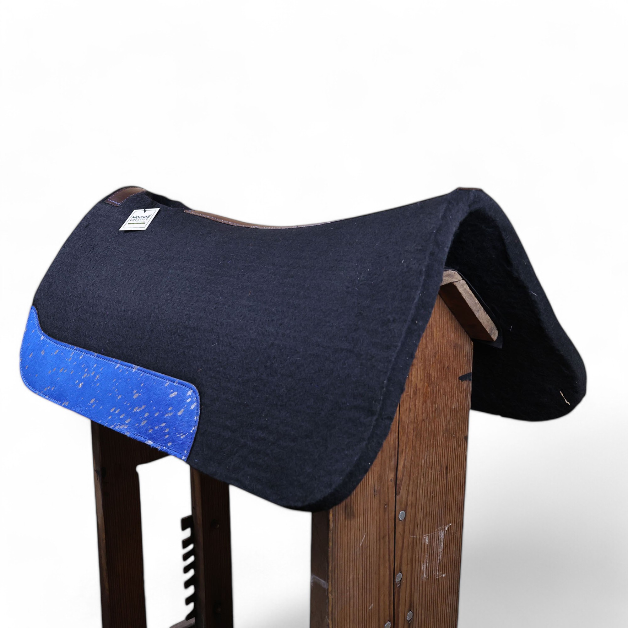 Acid Wash Leather Patch Felt Saddle Pad (SDM 114130) - Image 2