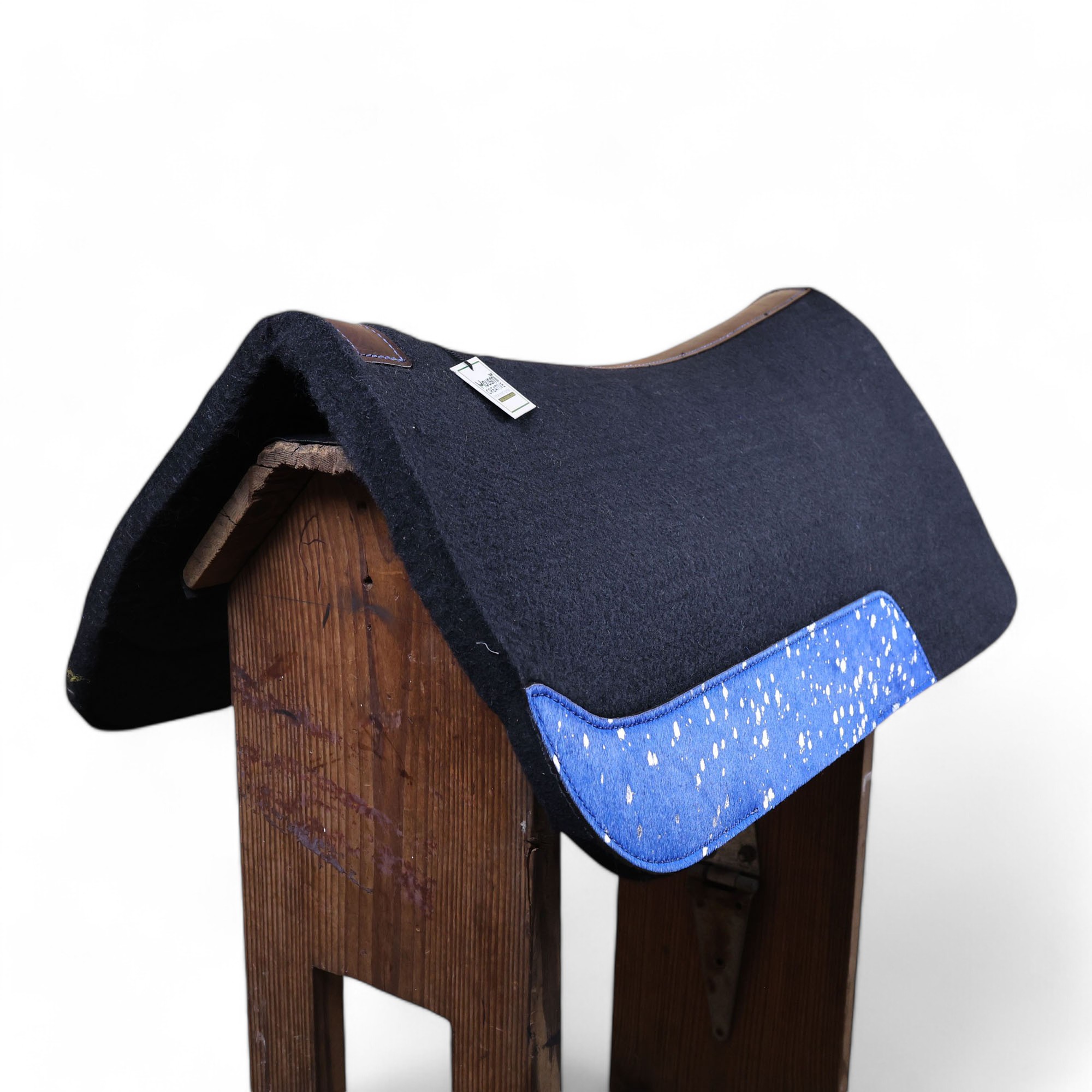 Acid Wash Leather Patch Felt Saddle Pad (SDM 114130) - Image 4