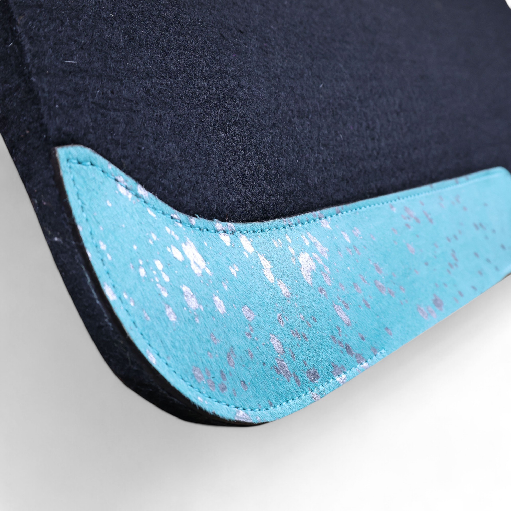 Acid Wash Leather Patch Felt Saddle Pad (SDM 114128) - Image 4