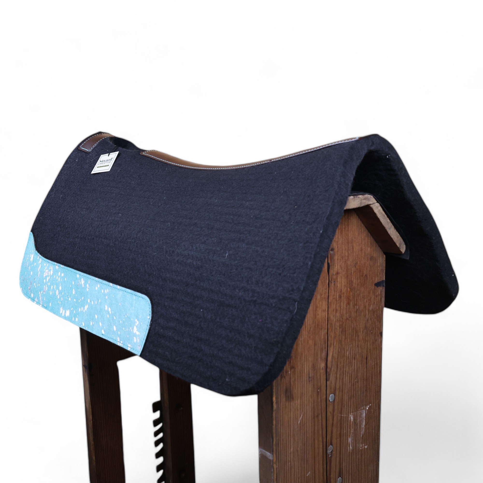 Acid Wash Leather Patch Felt Saddle Pad (SDM 114128) - Image 5