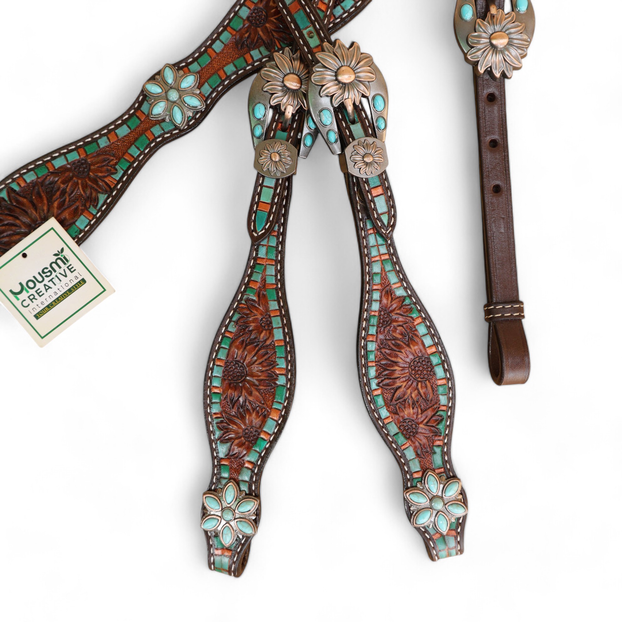 Western Leather Headstall Tack Set (HSBM 114284) - Image 9