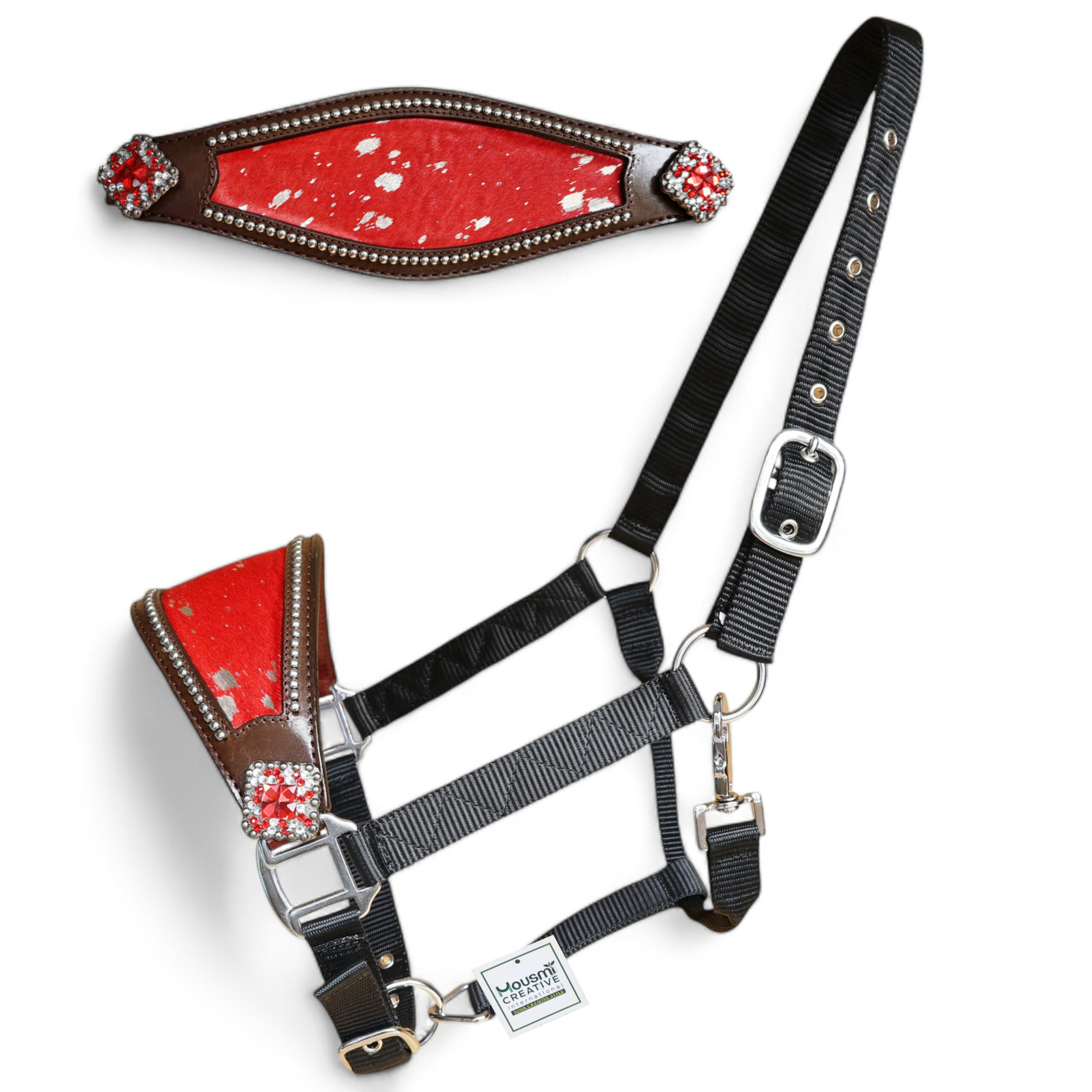 Acid Wash Hair on Leather Bronc Halter BHM 2713160