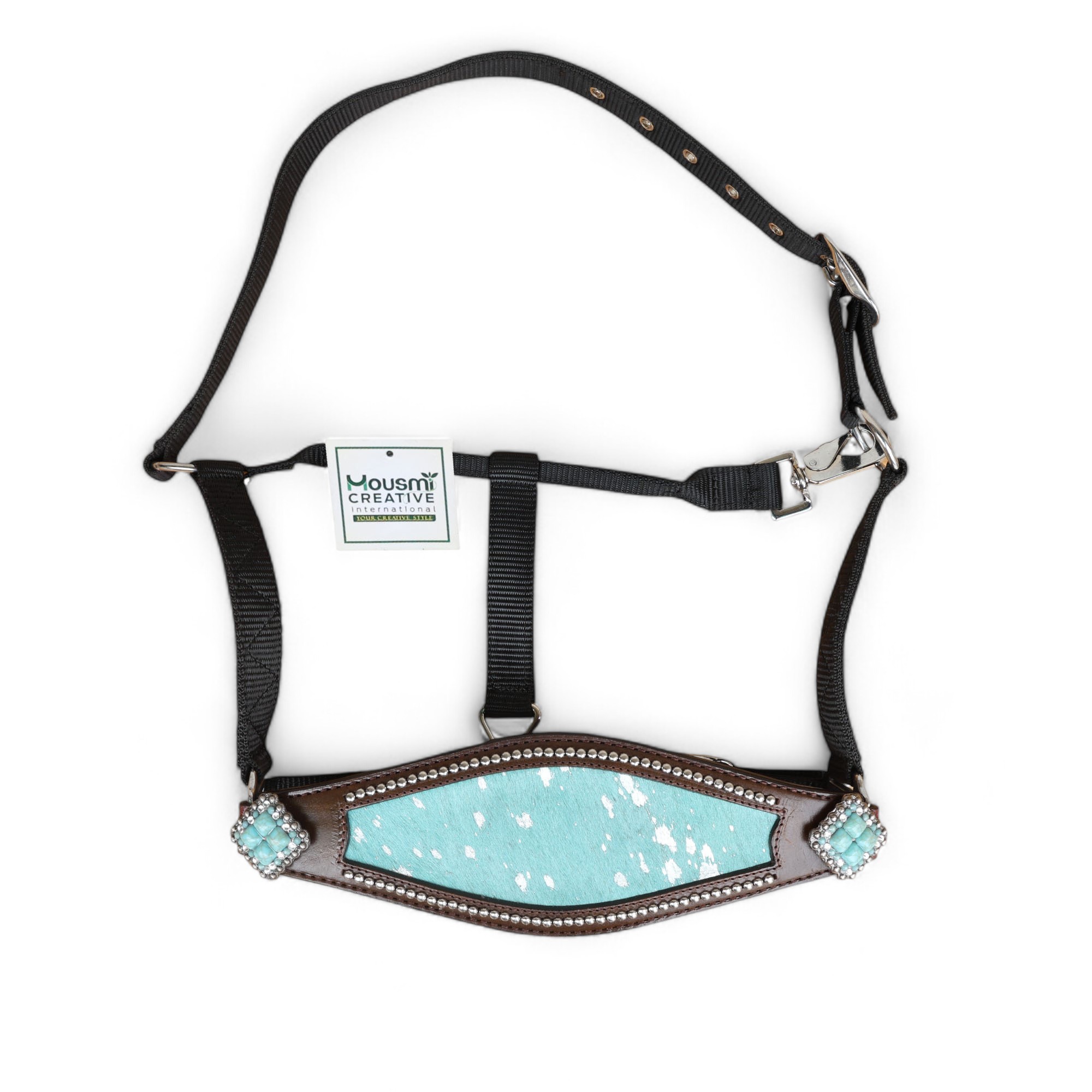 Acid Wash Hair on Leather Bronc Halter BHM 2713157 - Image 7