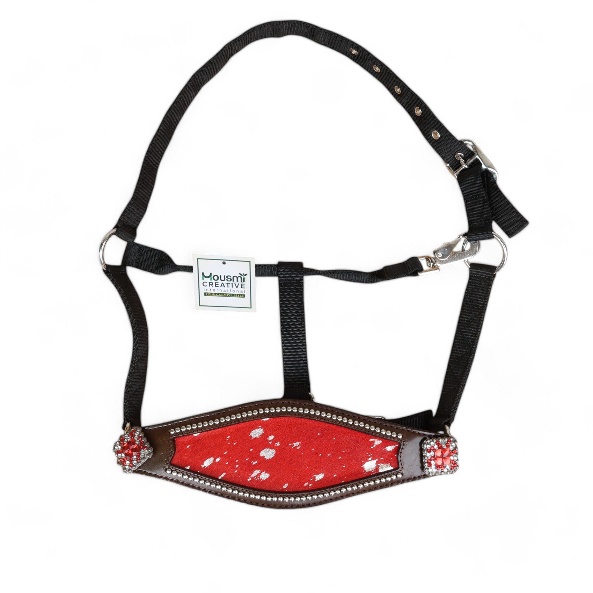 Acid Wash Hair on Leather Bronc Halter BHM 2713160 - Image 3