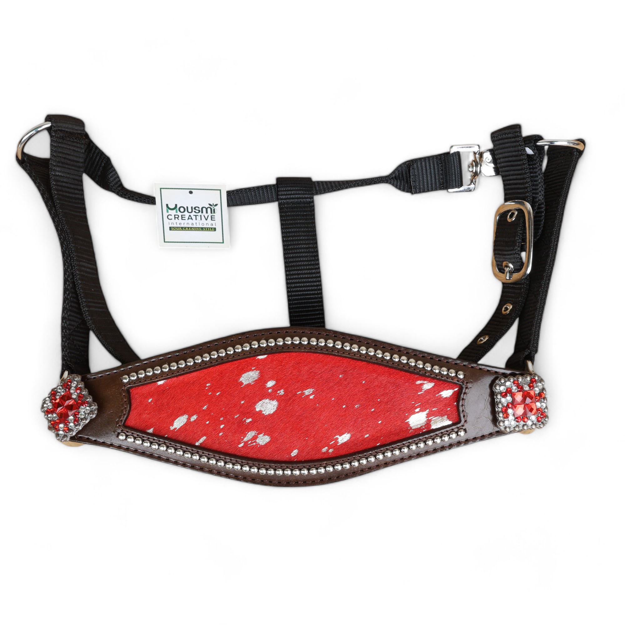 Acid Wash Hair on Leather Bronc Halter BHM 2713160 - Image 4