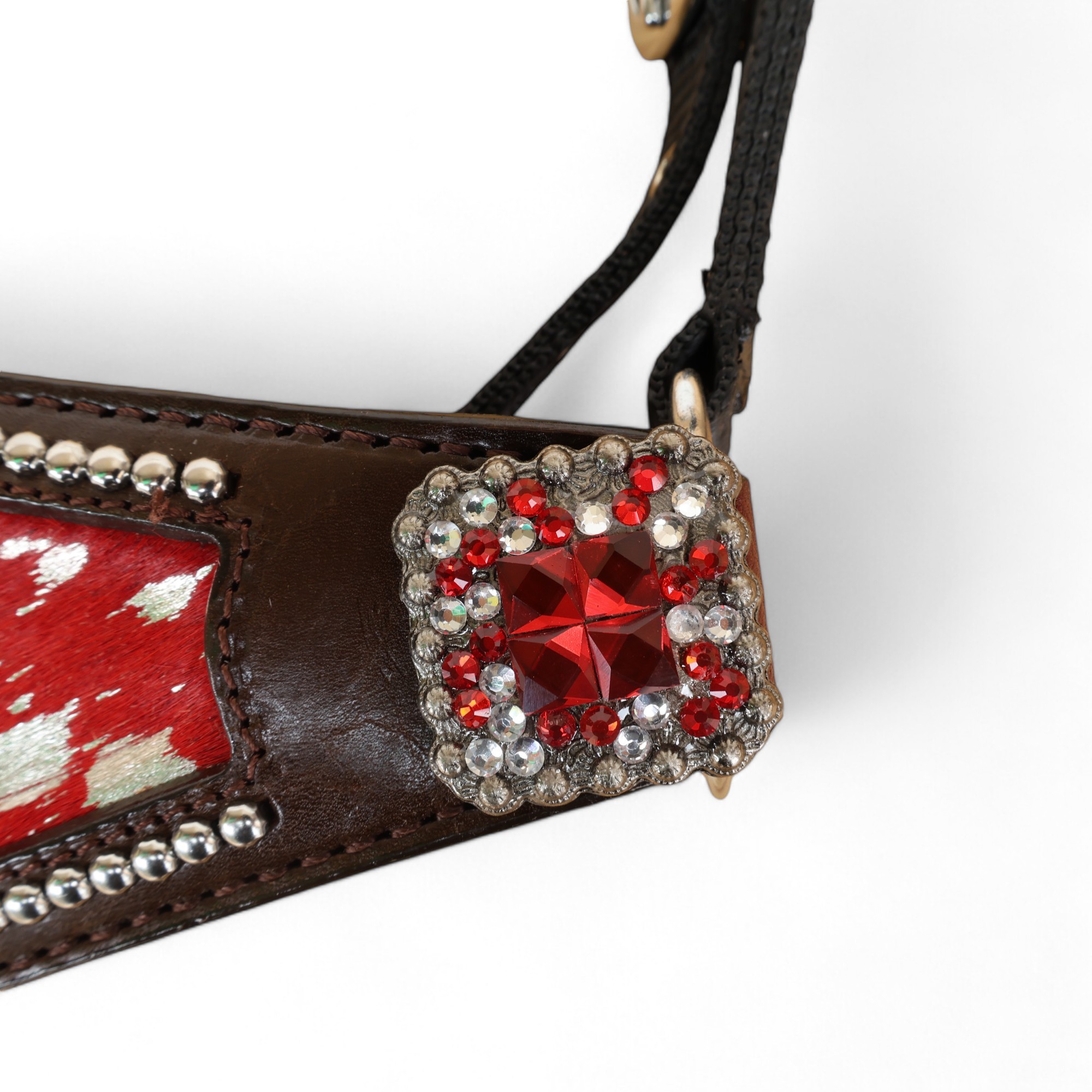 Acid Wash Hair on Leather Bronc Halter BHM 2713160 - Image 5