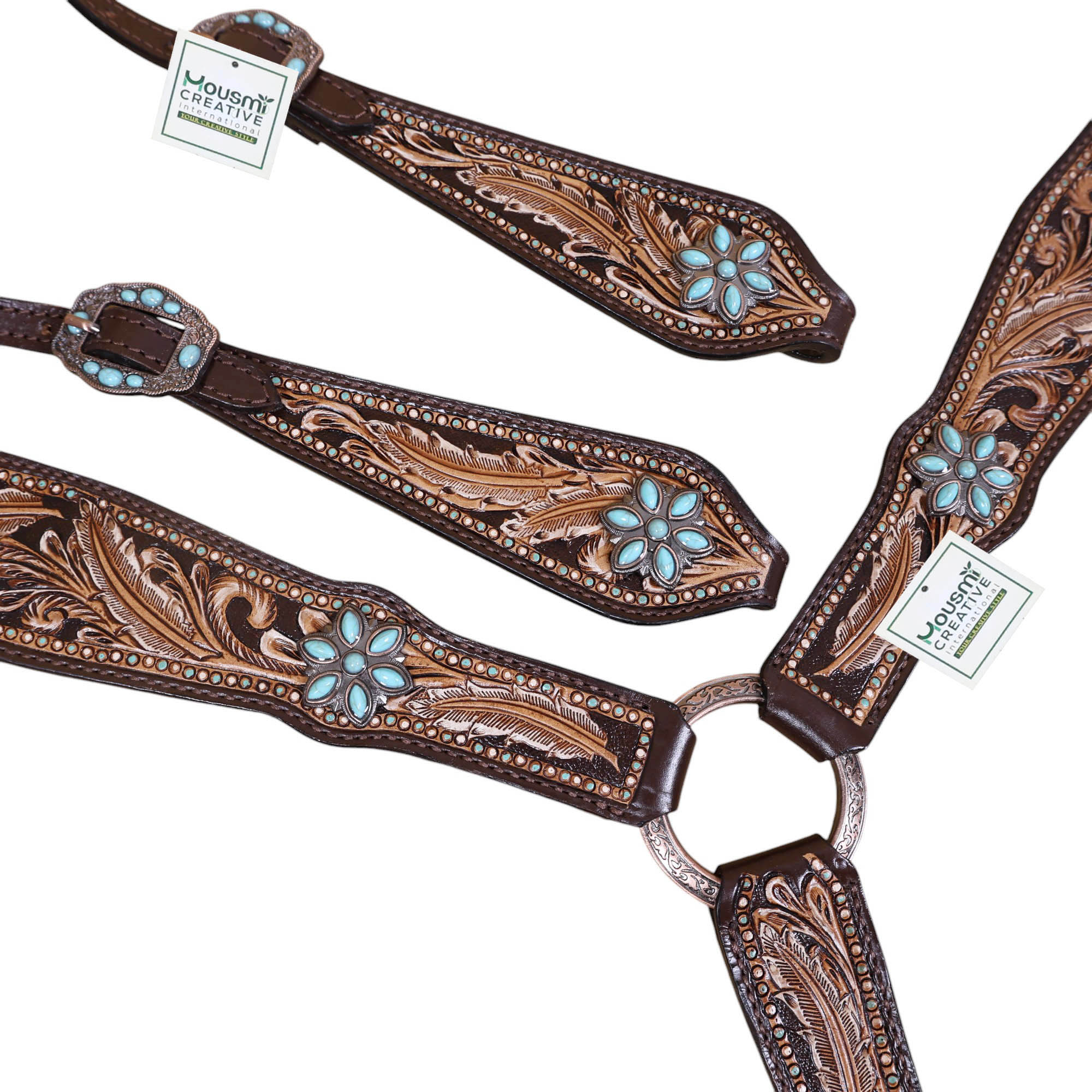 Western Leather Headstall Tack Set (HSBM 114346) - Image 2