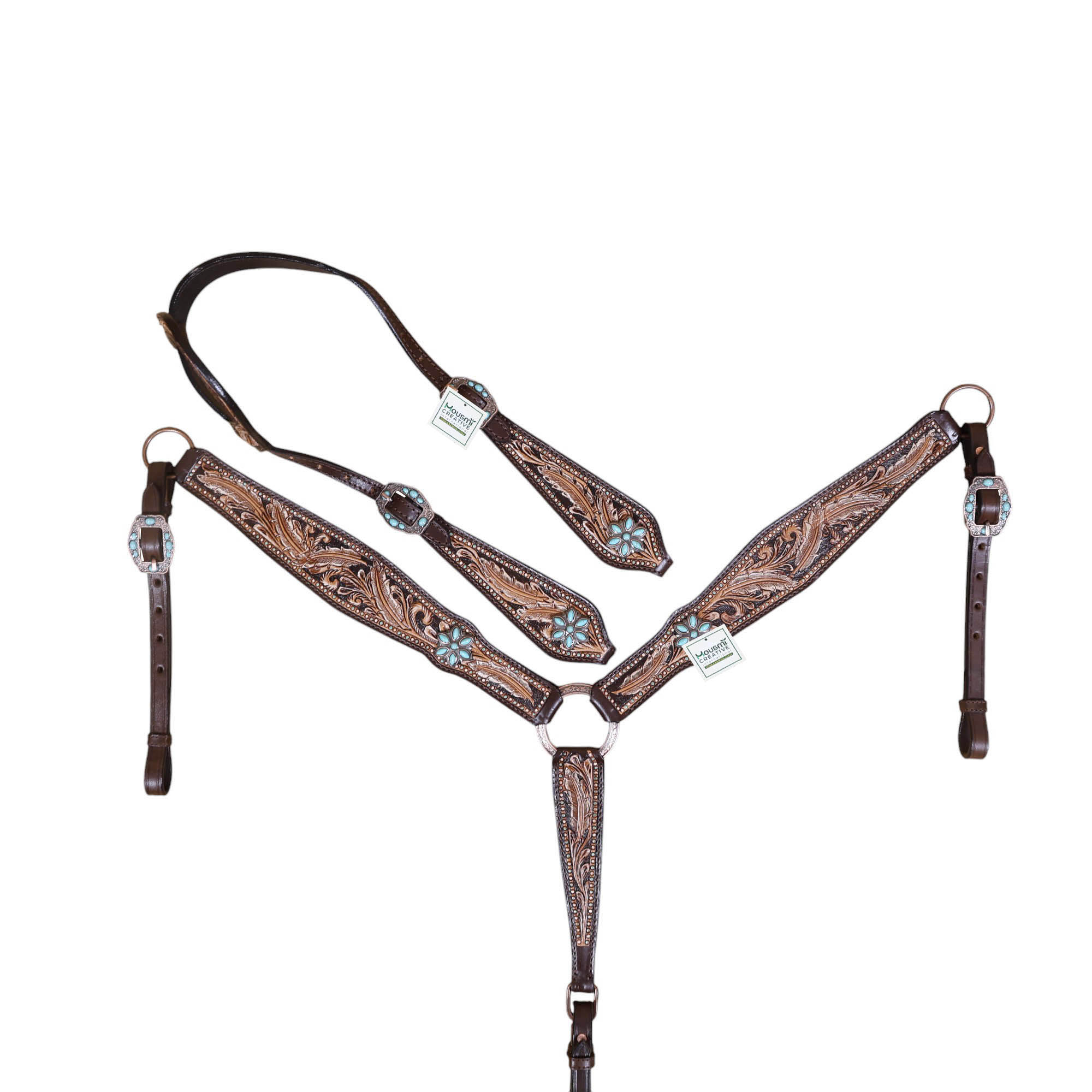 Western Leather Headstall Tack Set (HSBM 114346) - Image 9