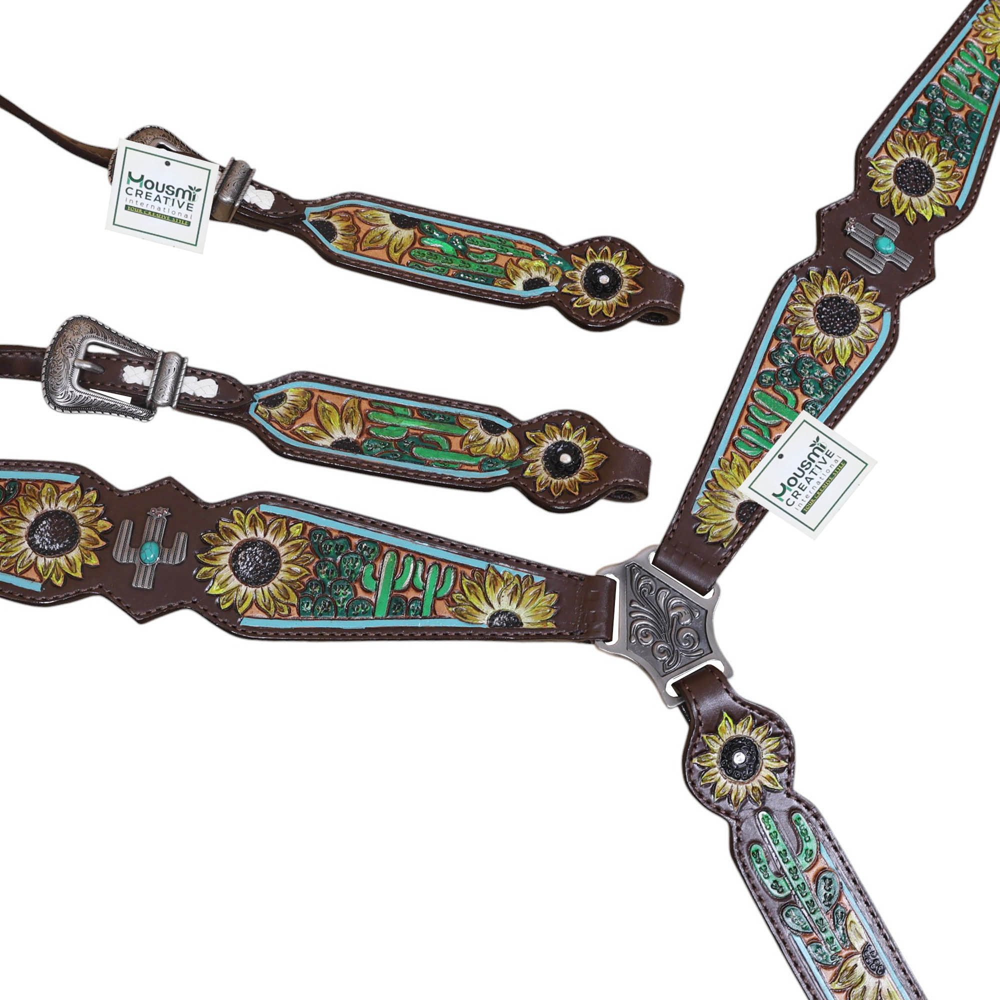 Western Leather Headstall Tack Set (HSBM 114395) - Image 3