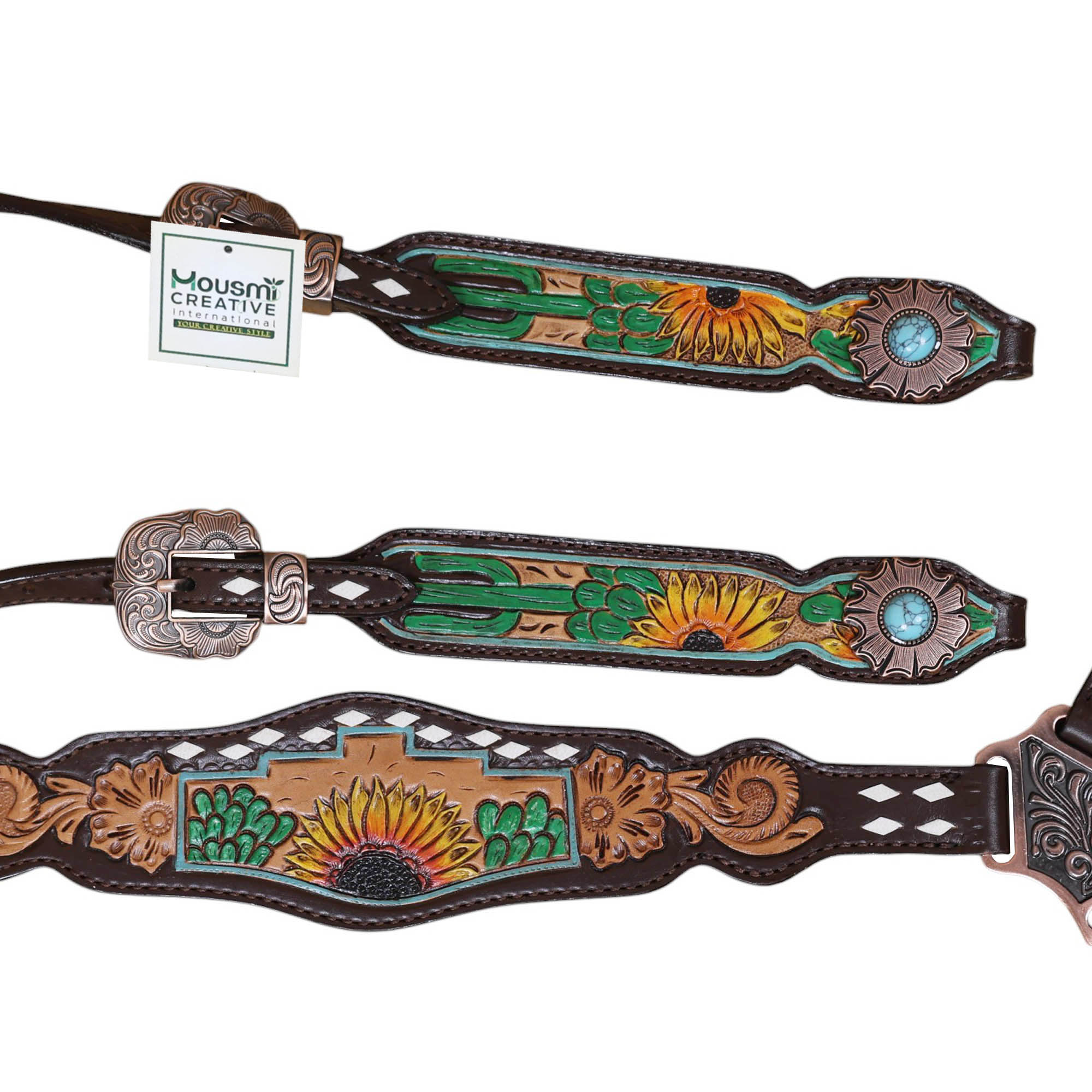 Western Leather Headstall Tack Set (HSBM 114394) - Image 3