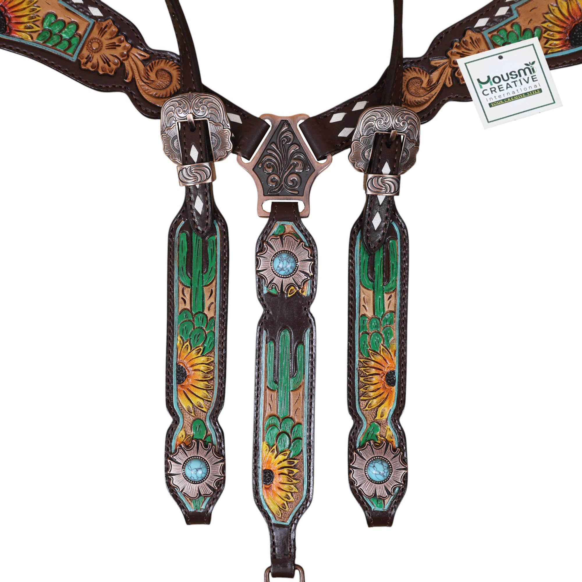 Western Leather Headstall Tack Set (HSBM 114394) - Image 2