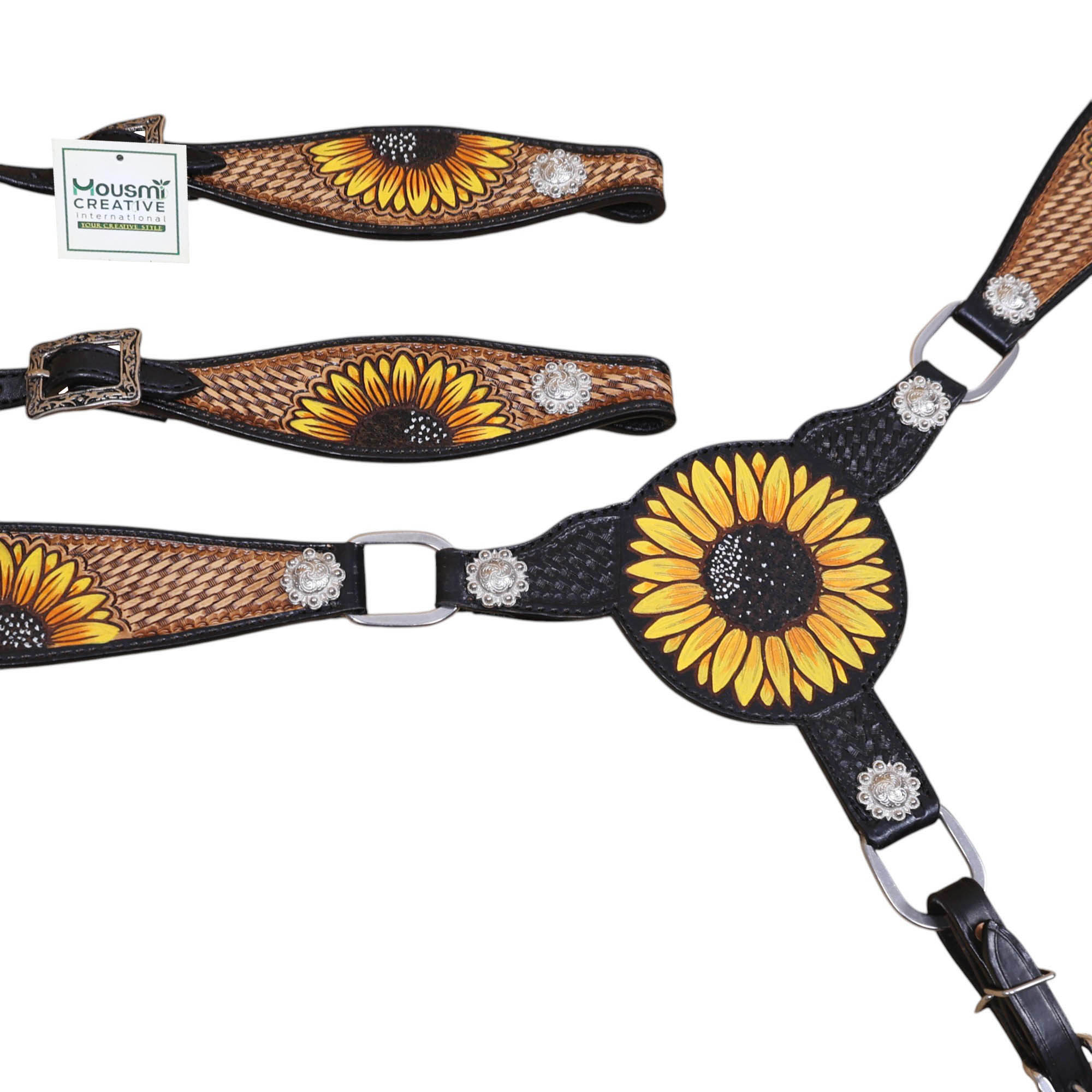 Western Leather Headstall Tack Set (HSBM 114398) - Image 3