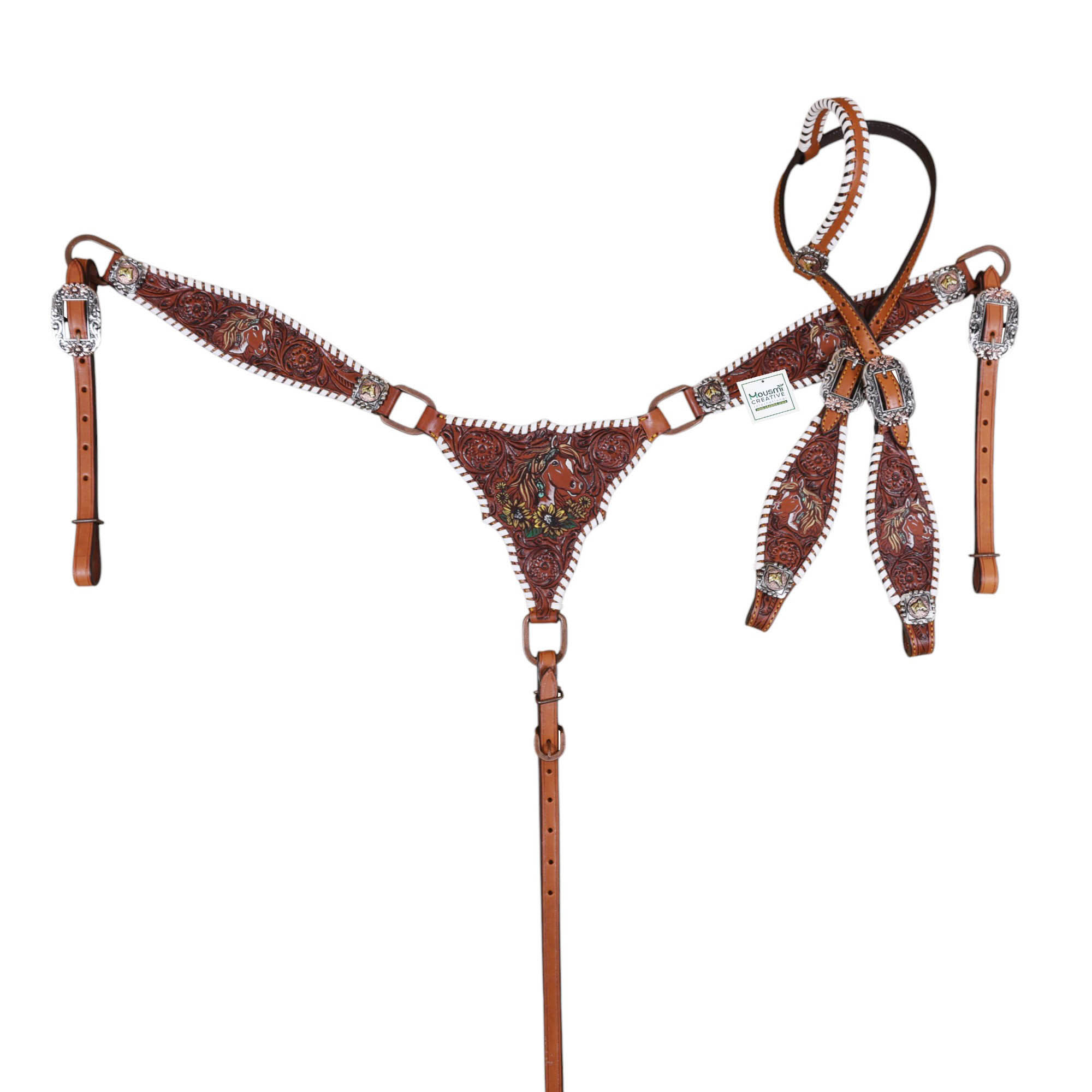 Western Leather Headstall Tack Set (HSBM 114400) - Image 8