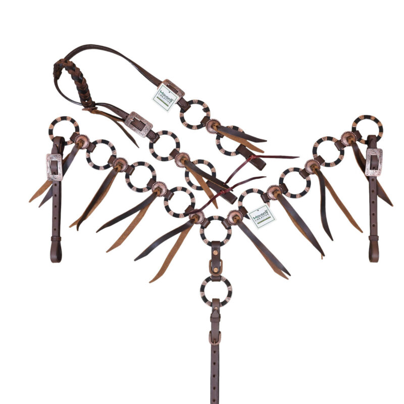 Ring Headstall Breast Collar Set - Full Horse Size (HSBM 114430)
