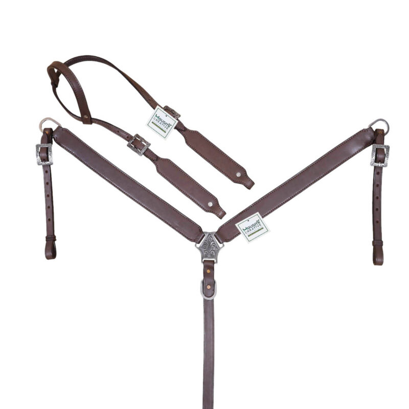 Plain Leather Headstall Breast Collar Set - Full Horse Size (HSBM 114434)