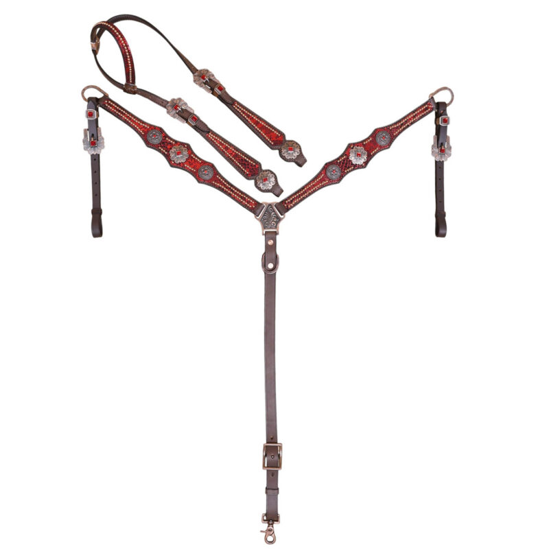 One ear headstall and breast collar set.