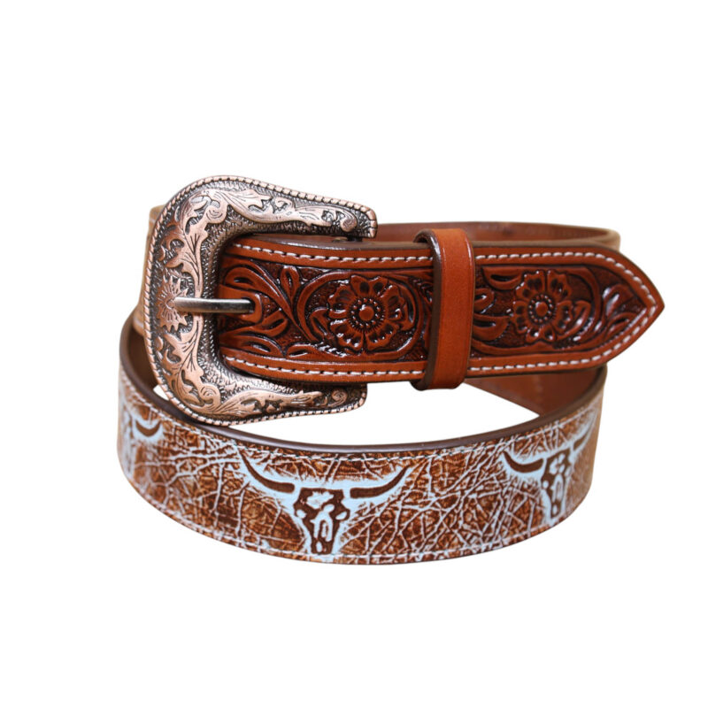 Western Leather Bull Print Belt (BL 0137)