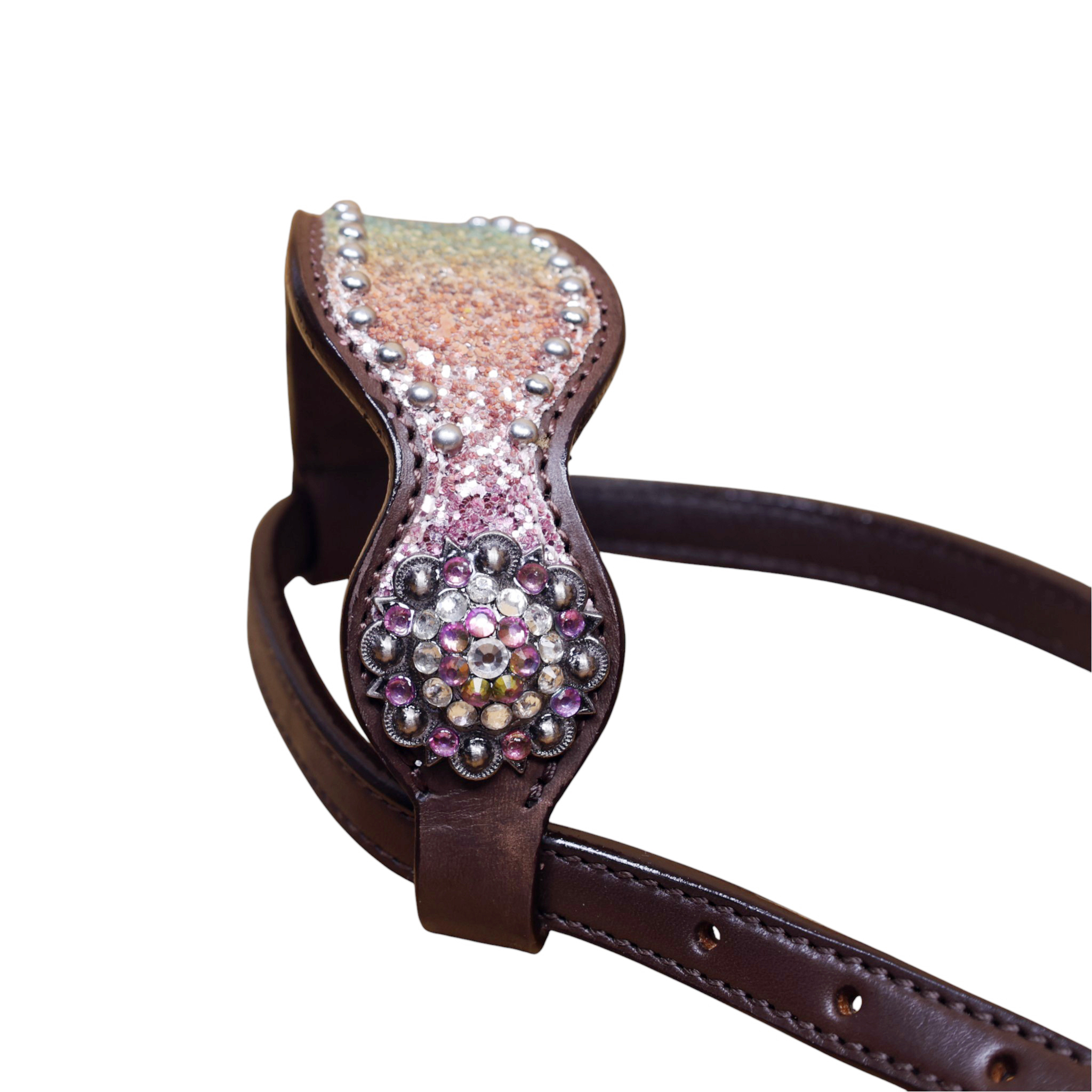 Western Headstall Tack Set with Rainbow Glitter Big Chunk Sparkles and Bling Rhinestone Conchos (HSBM 114531) - Image 8