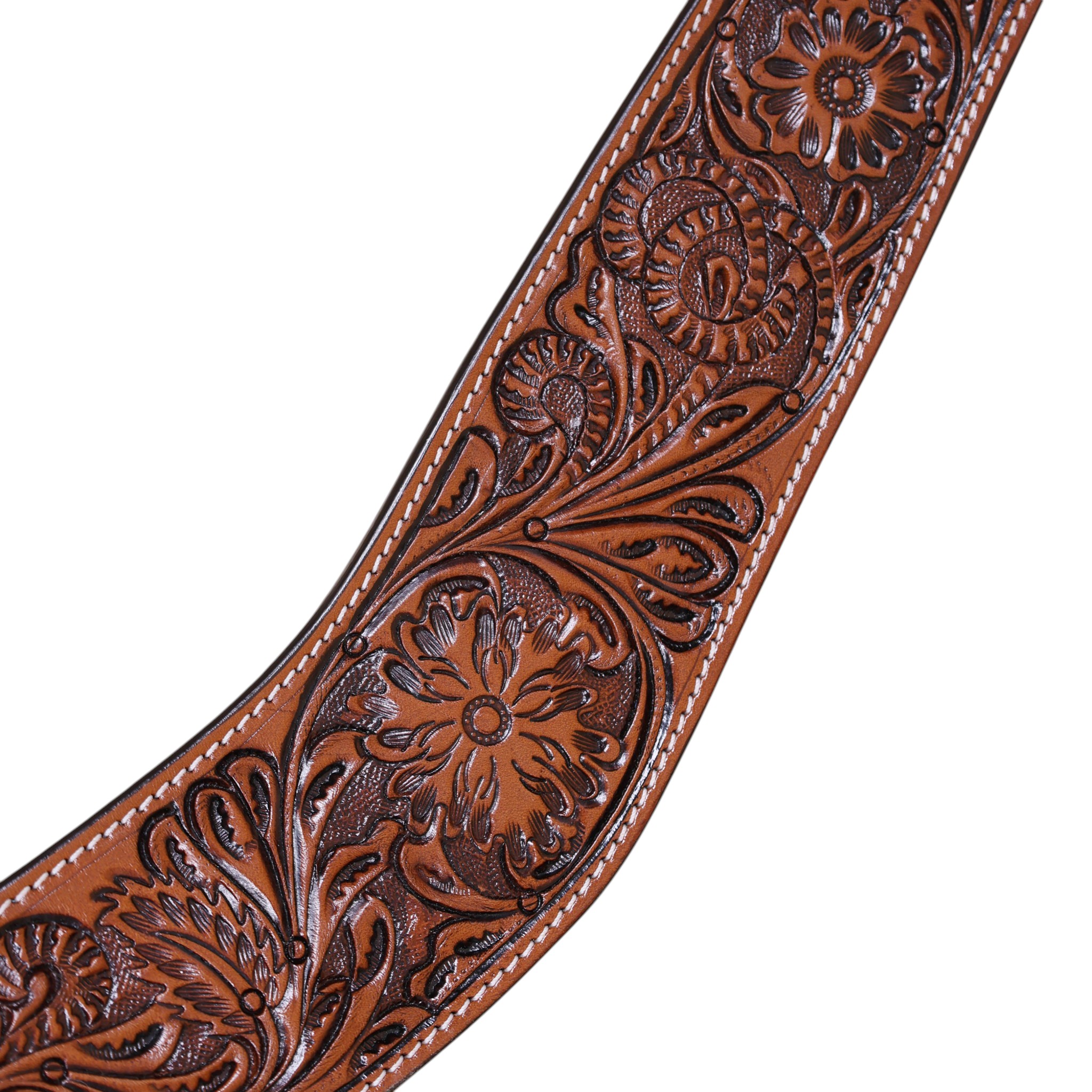 Hand Tooled Leather Breast Collar With Floral Tooling (HSBMBC 313713) - Image 5