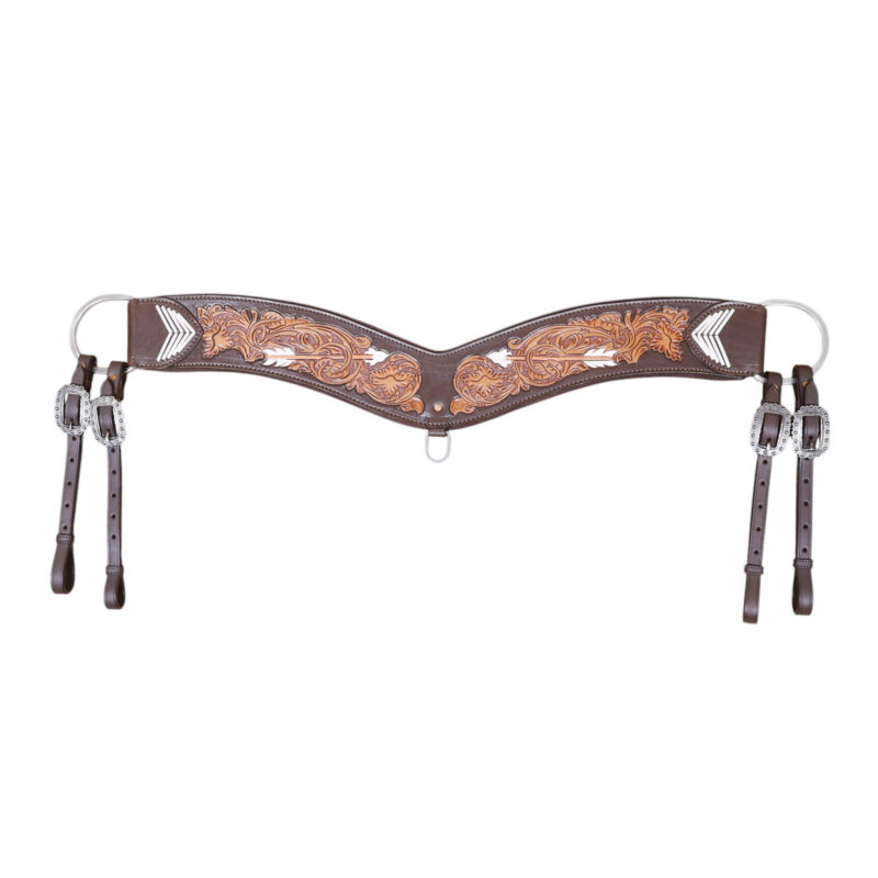 Western Tripping Breast Collar With The Wildflower Arrow and Rawhide Webbing (HSBMTC 315418)