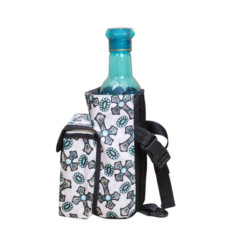 Print Insulated Nylon Bottle Bag Carrier with Pocket (MSYBT 102109)