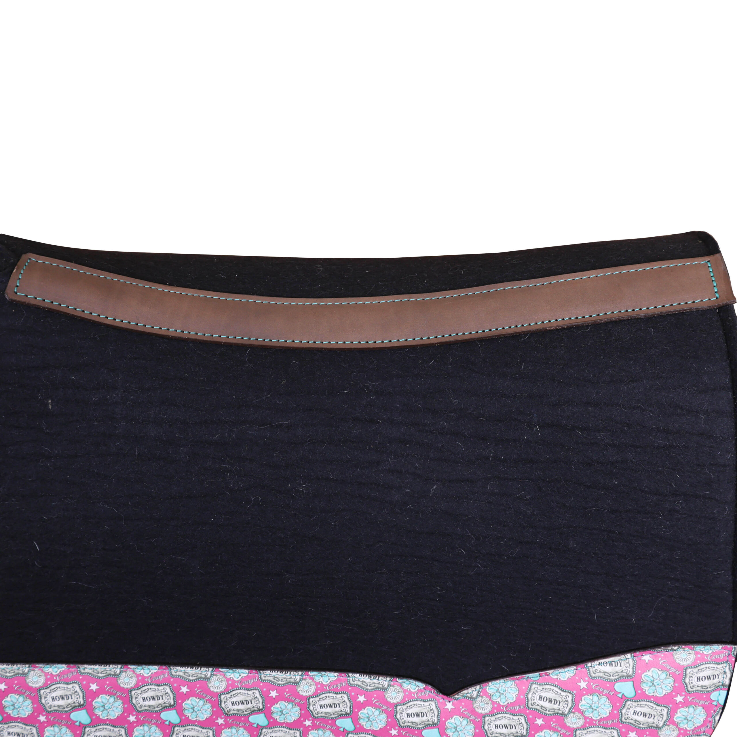 Western Black Felt Saddle Pad with Howdy Print (SDM 114140) - Image 3