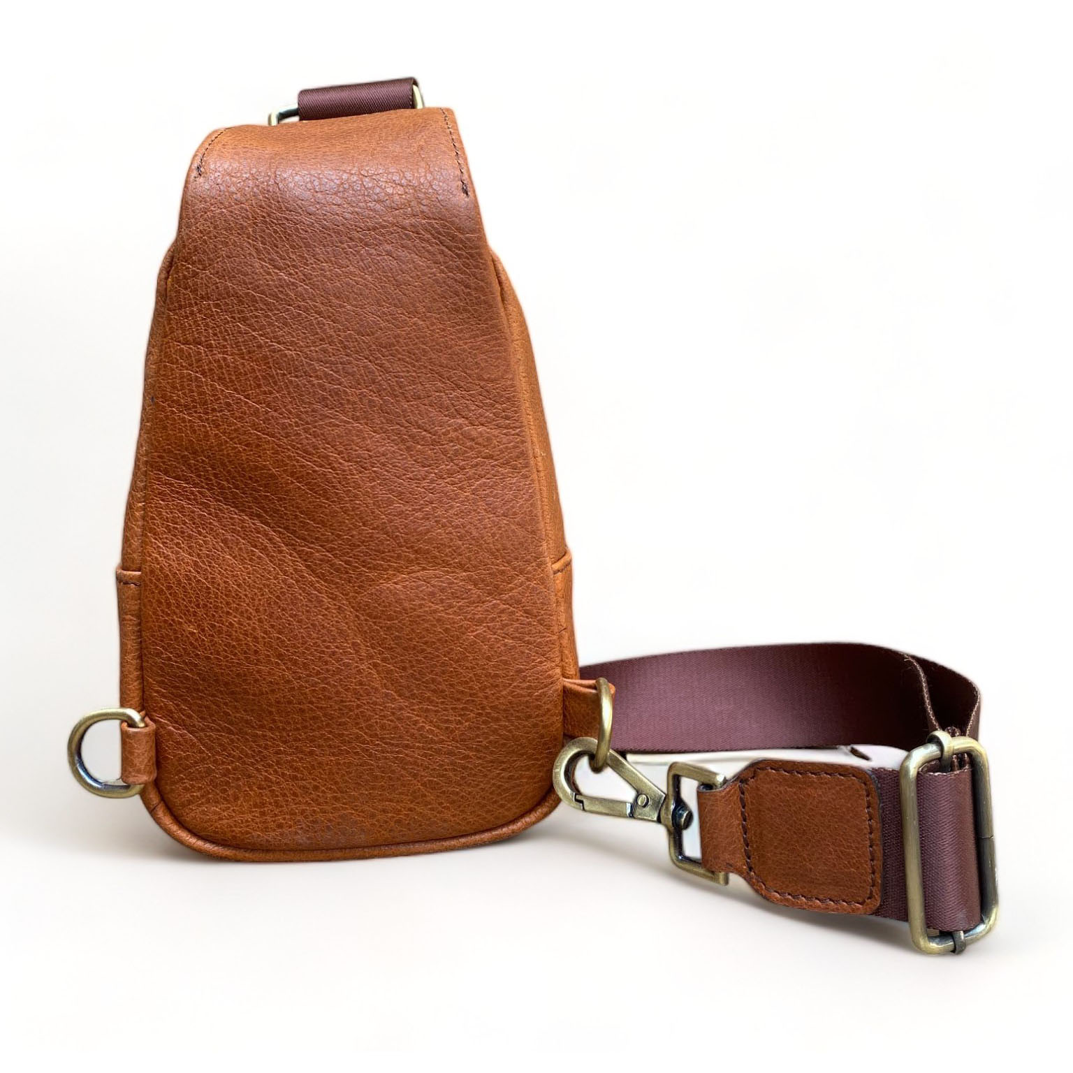 Tooled Leather Crossbody Bag with Single Sling Chest Pack and Turquoise Stone (CBMC 322106) - Image 2