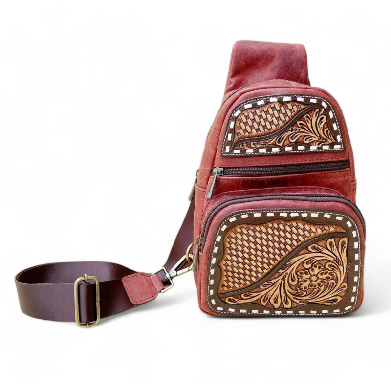 Hand Tooled Leather Sling Bag (CBMC 322113)