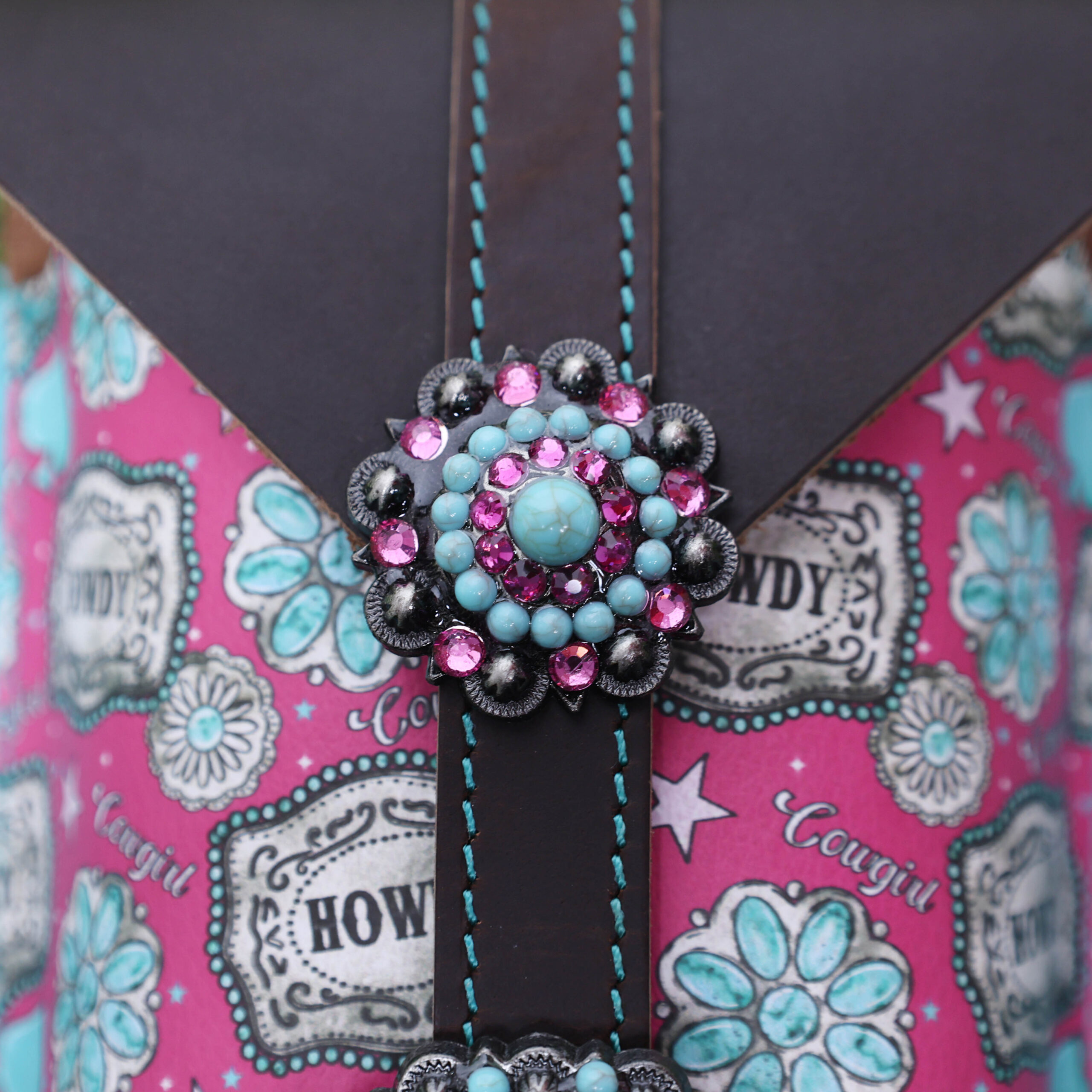 Western Leather Howdy print Rear Cinch Bag (CIBG 103206) - Image 5