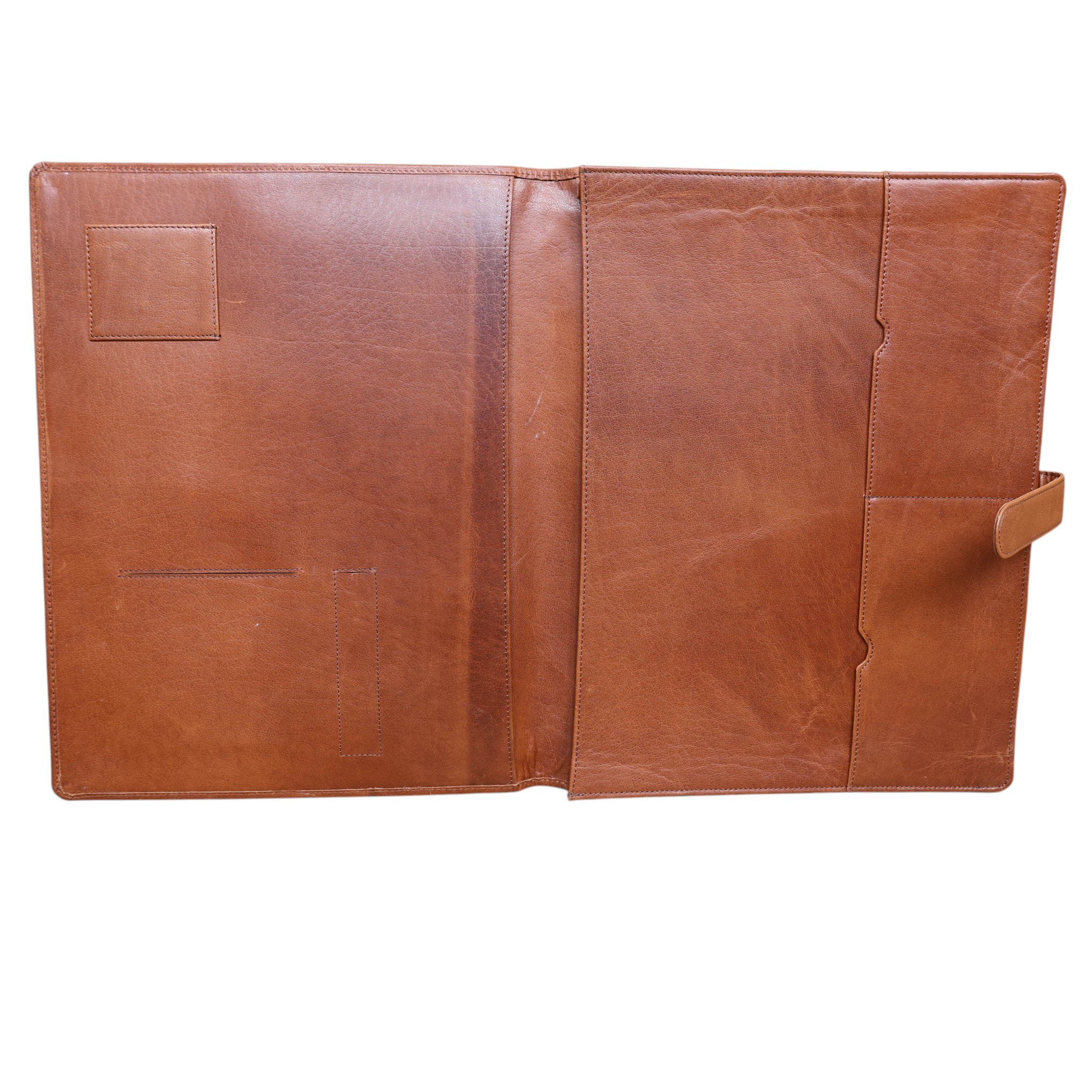 Handcrafted Leather File Folder with Embossed Floral Design (DDF 103405) - Image 2