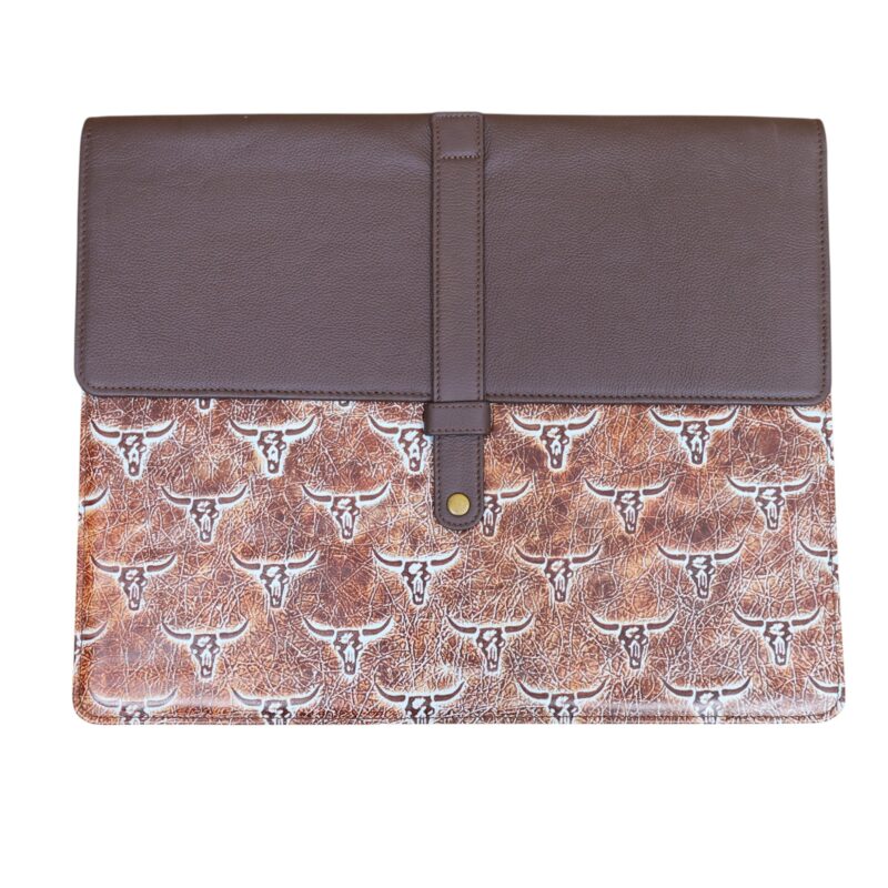Leather File Folder with Bull Print (DDF 103407)