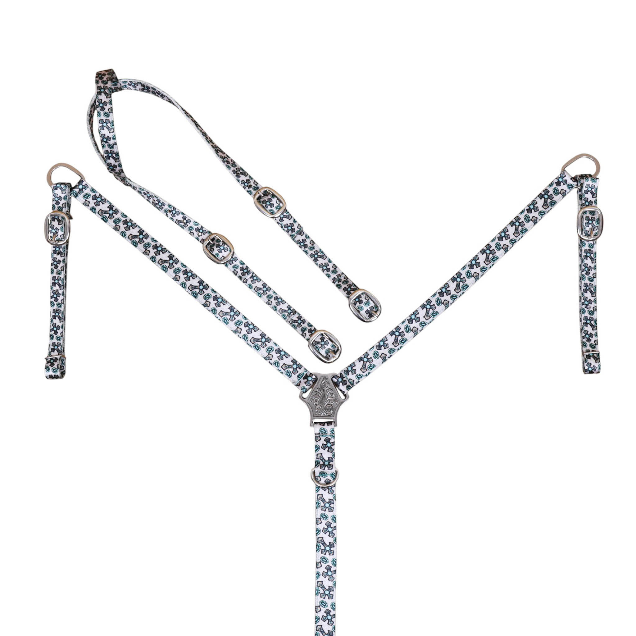 Printed Nylon Headstall Set with Nickel Plated Fittings (HSBM 114509)