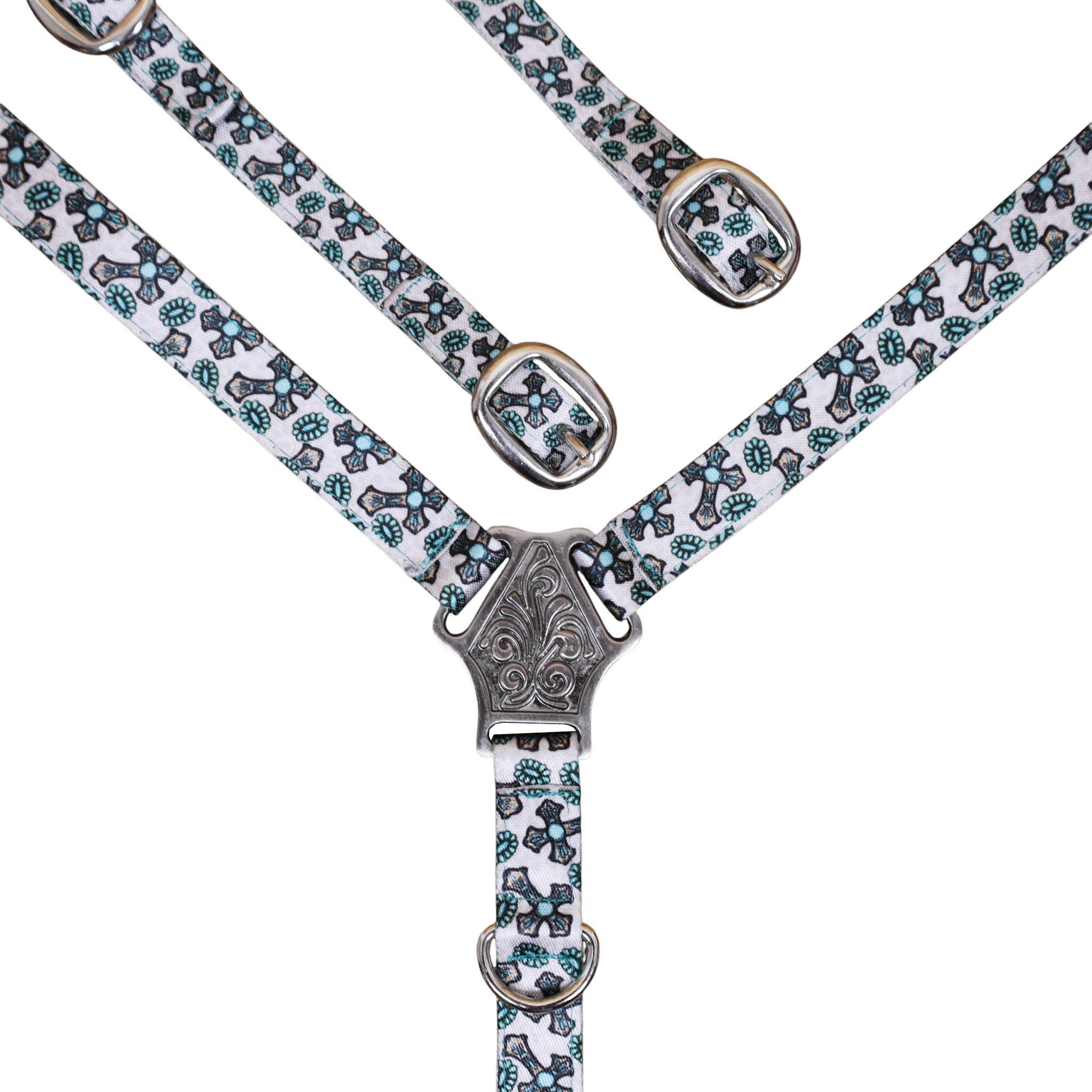 Printed Nylon Headstall Set with Nickel Plated Fittings (HSBM 114509) - Image 4