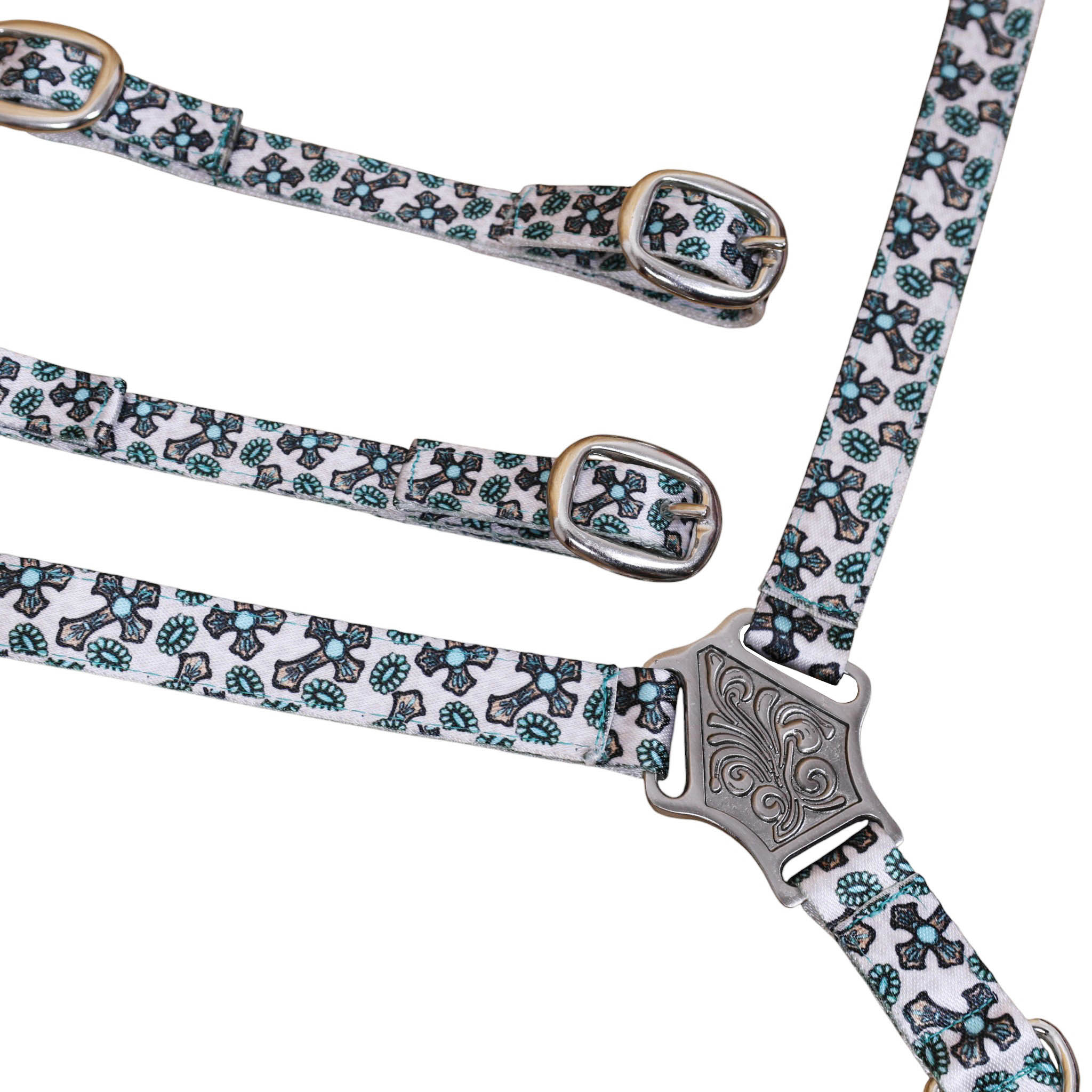 Printed Nylon Headstall Set with Nickel Plated Fittings (HSBM 114509) - Image 5