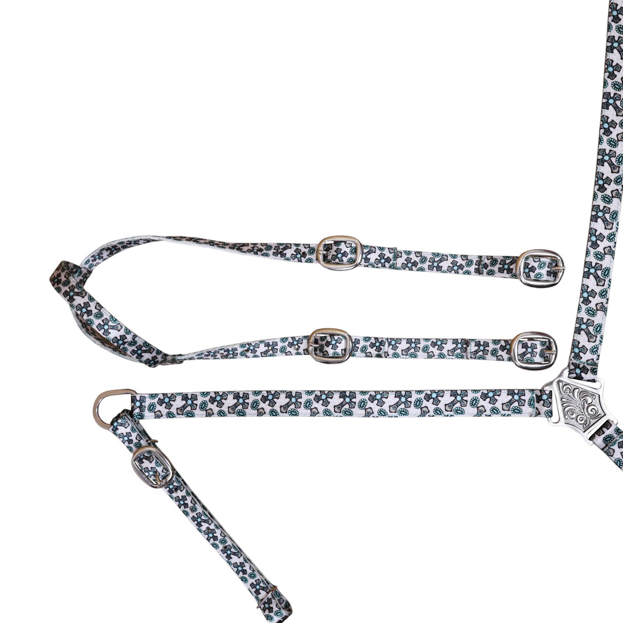 Printed Nylon Headstall Set with Nickel Plated Fittings (HSBM 114509) - Image 6