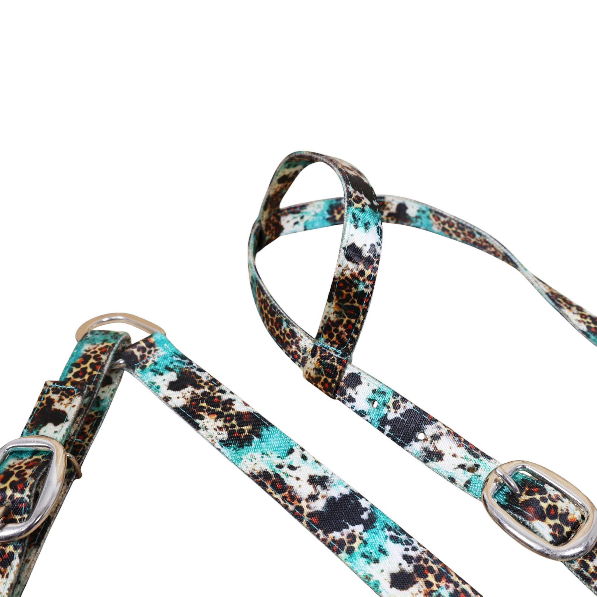 Printed Nylon Headstall and Breast Collar Set with Nickel Plated Fittings (HSBM 114519) - Image 7
