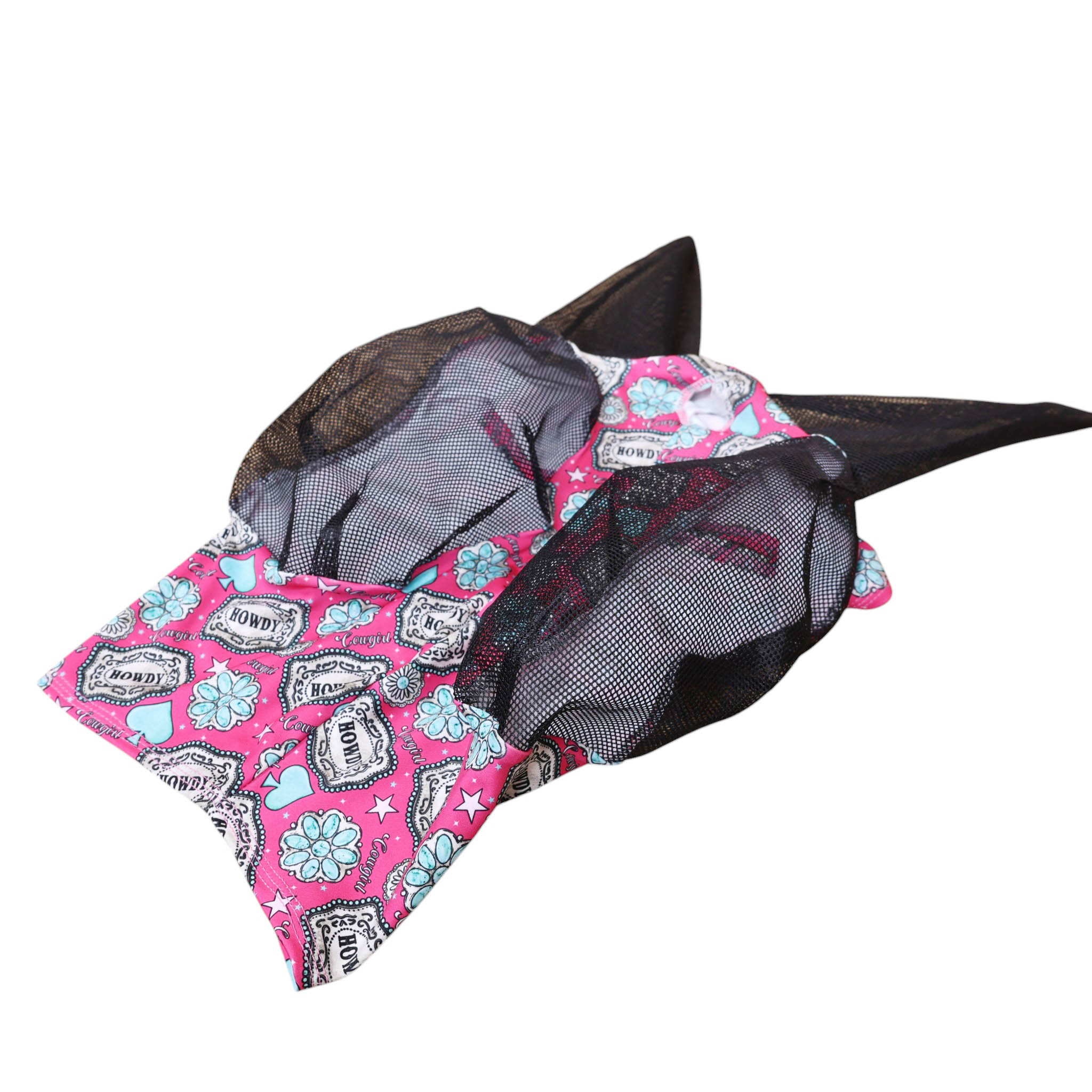 Printed Horse Lycra Stretch Fly Mask with Ears (MFF 114316) - Image 2