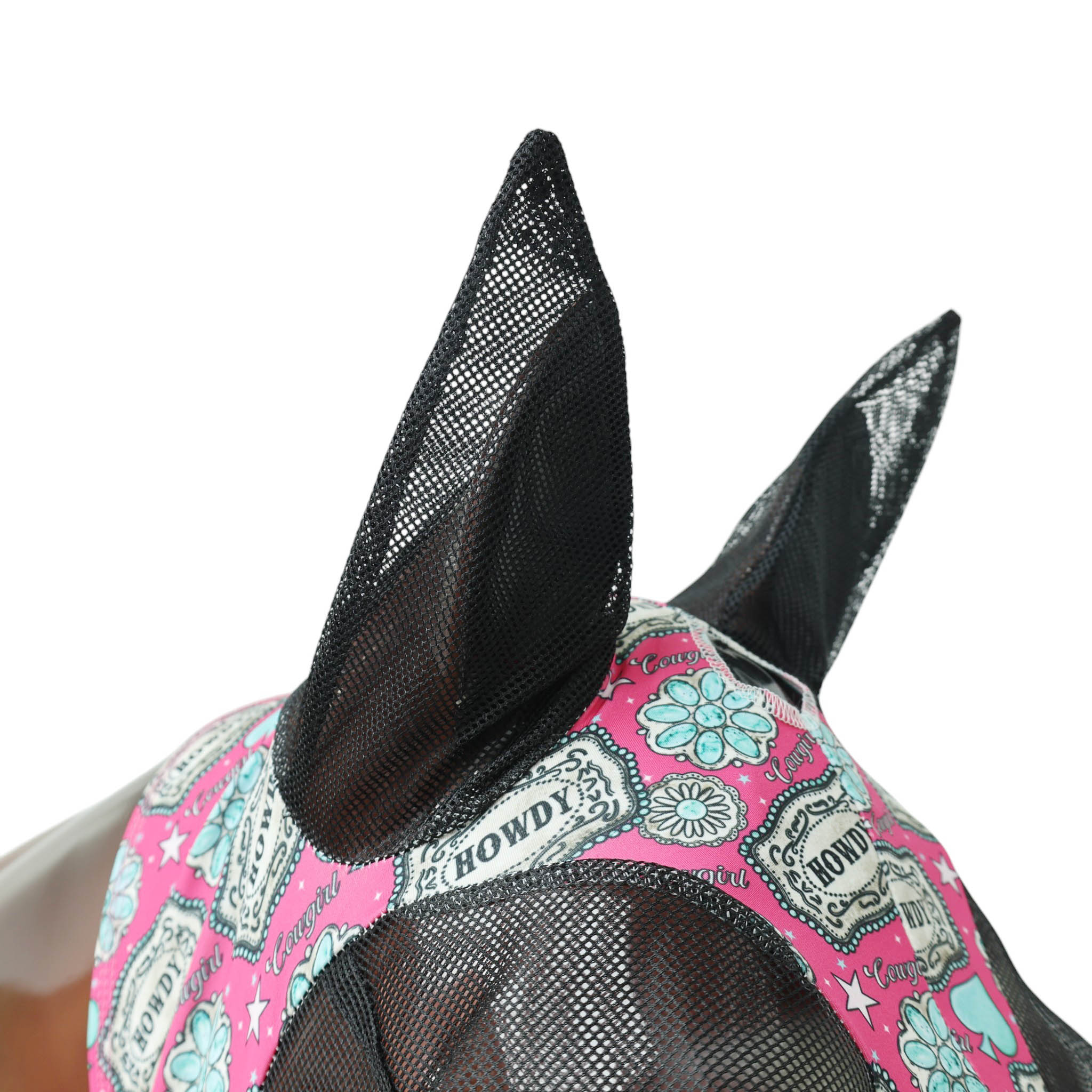 Printed Horse Lycra Stretch Fly Mask with Ears (MFF 114316) - Image 6