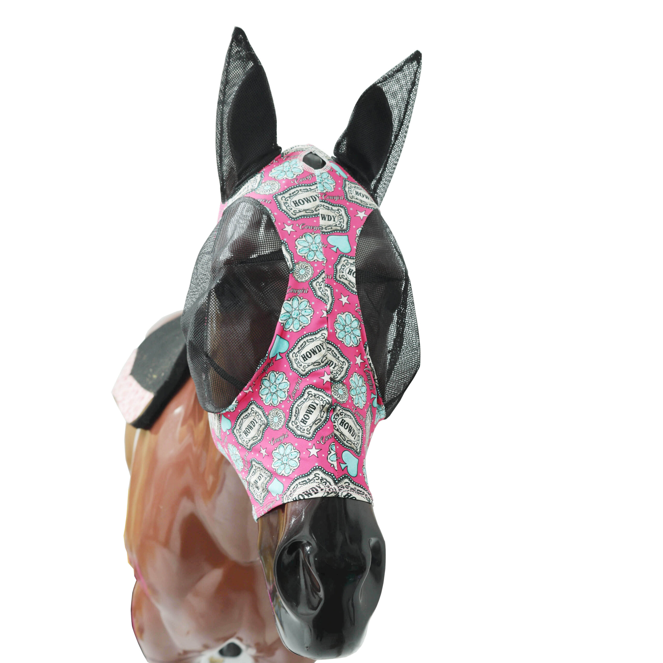 Printed Horse Lycra Stretch Fly Mask with Ears (MFF 114316) - Image 7