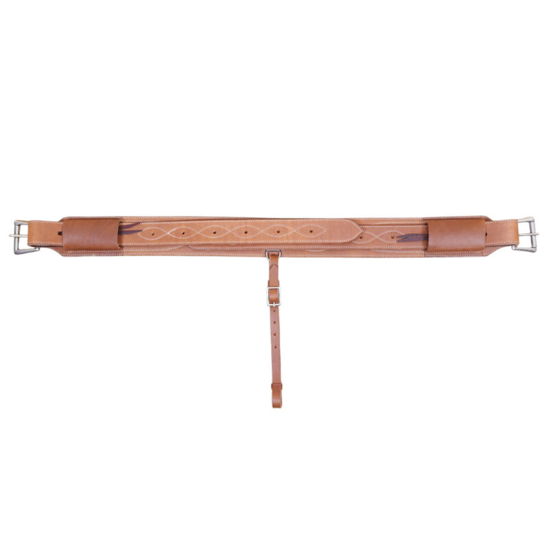 Western Leather Back Cinch Girth With Roller Buckles (MLGT 103114)