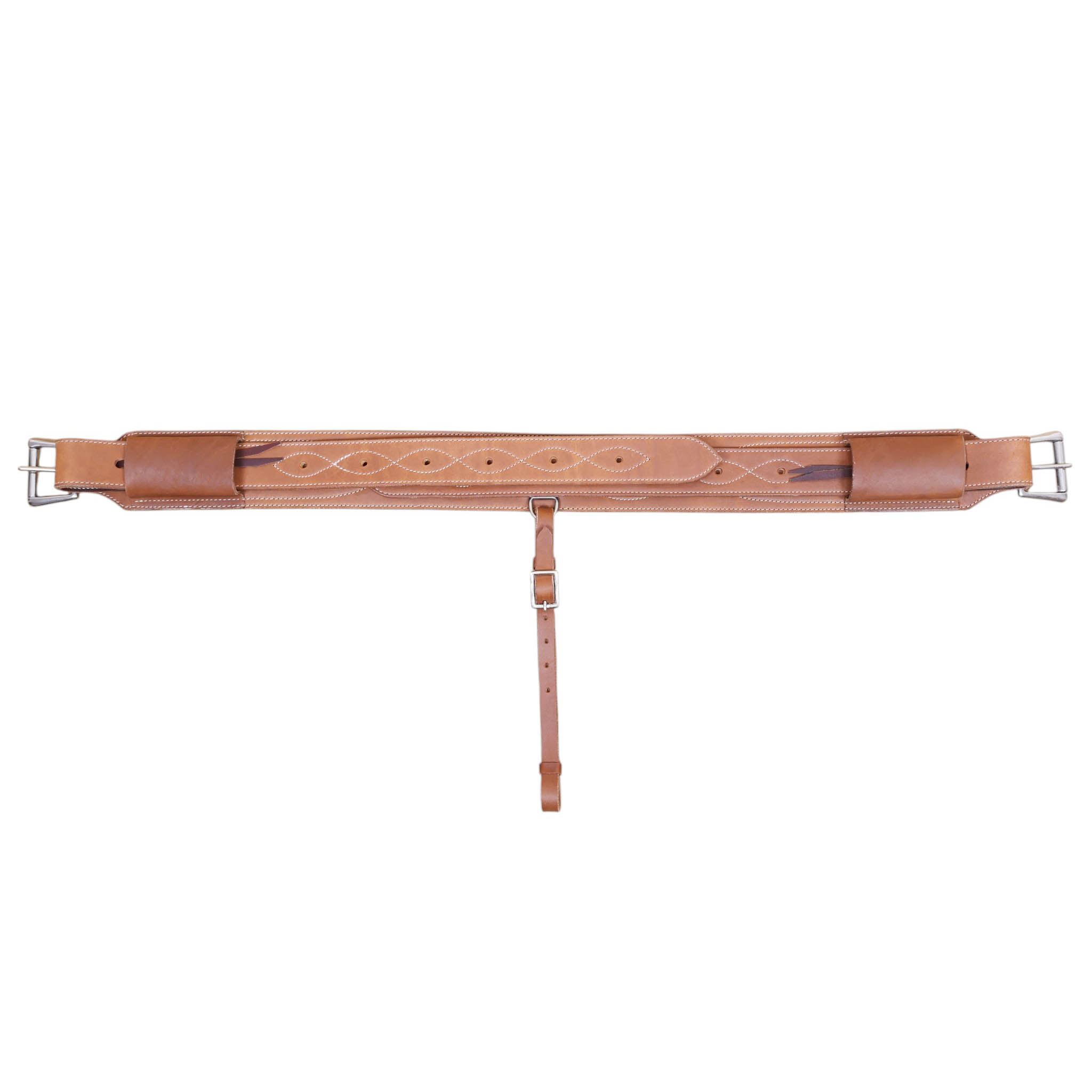 Western Leather Back Cinch Girth With Roller Buckles (MLGT 103114)