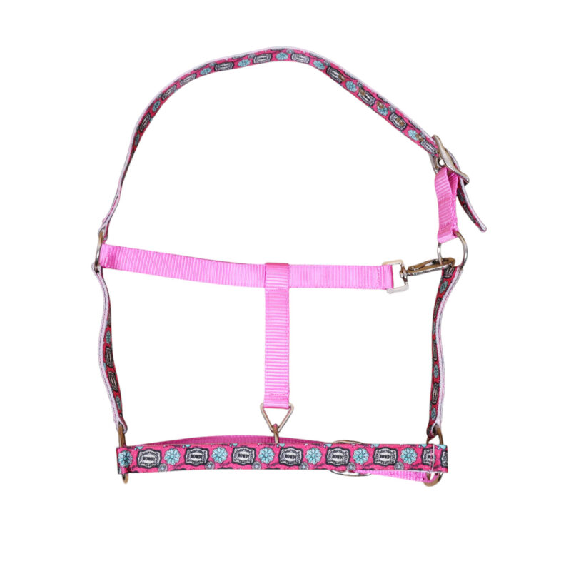 Howdy Print Nylon Horse Halter with Iron Hardware (MNYH 114313)